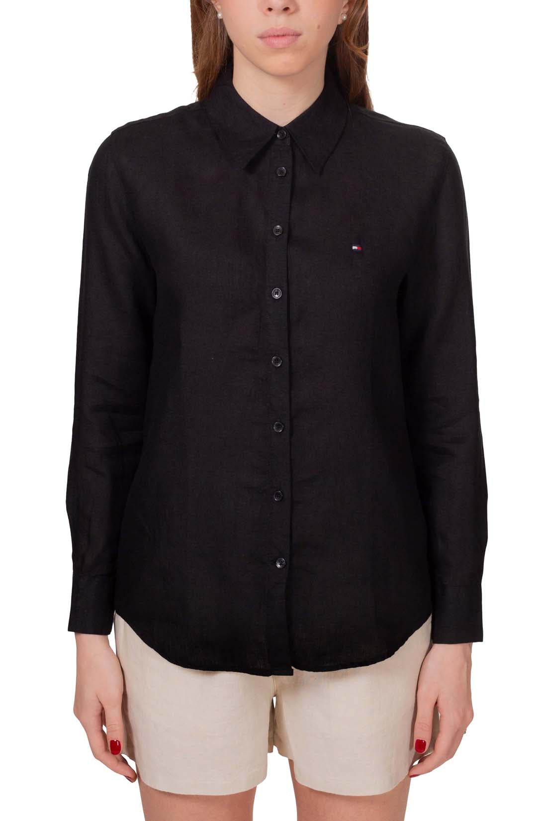 TOMMY HILFIGER - Women's relaxed linen shirt  - Size 36-1