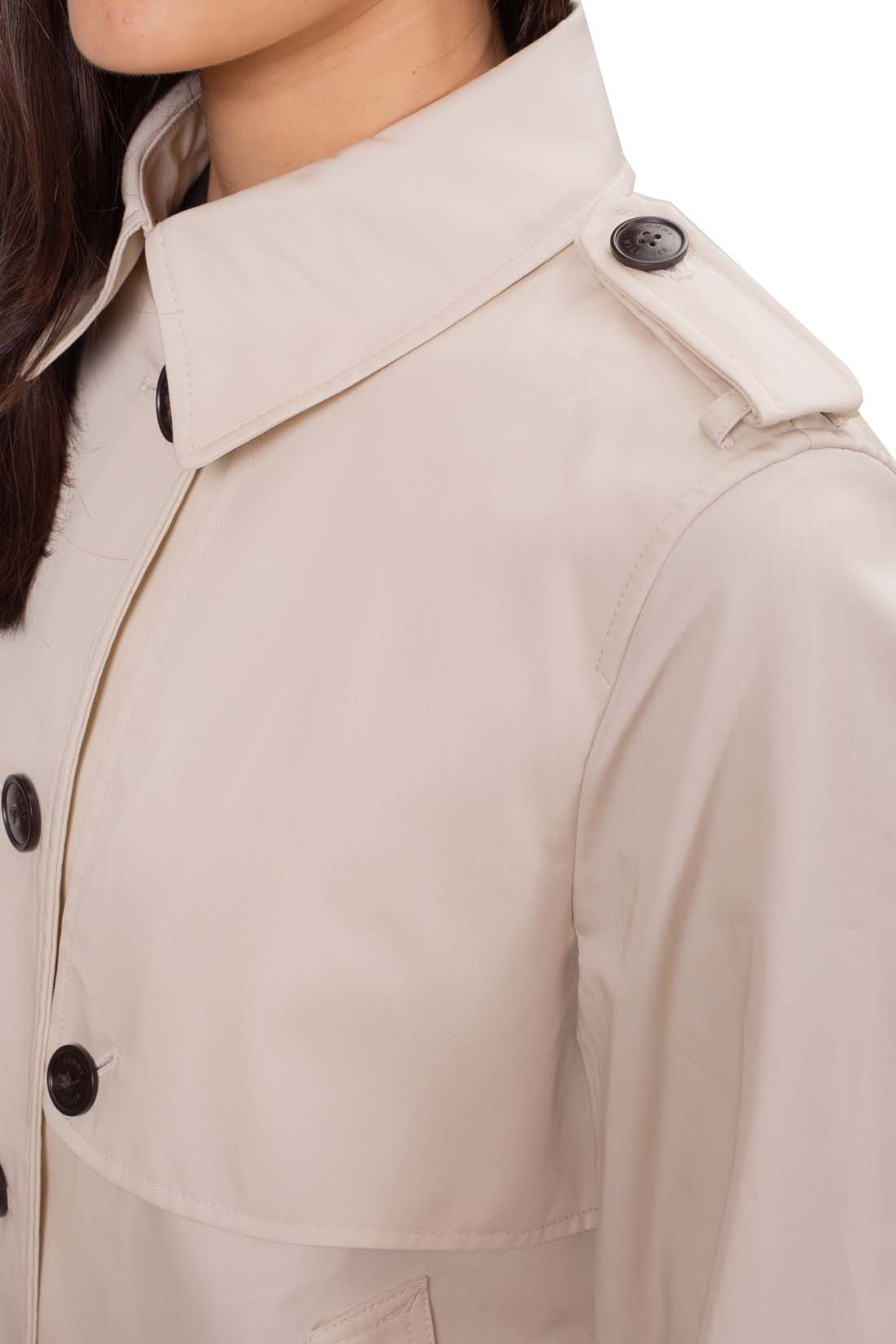 TOMMY HILFIGER - Women's single-breasted crop trench coat-16
