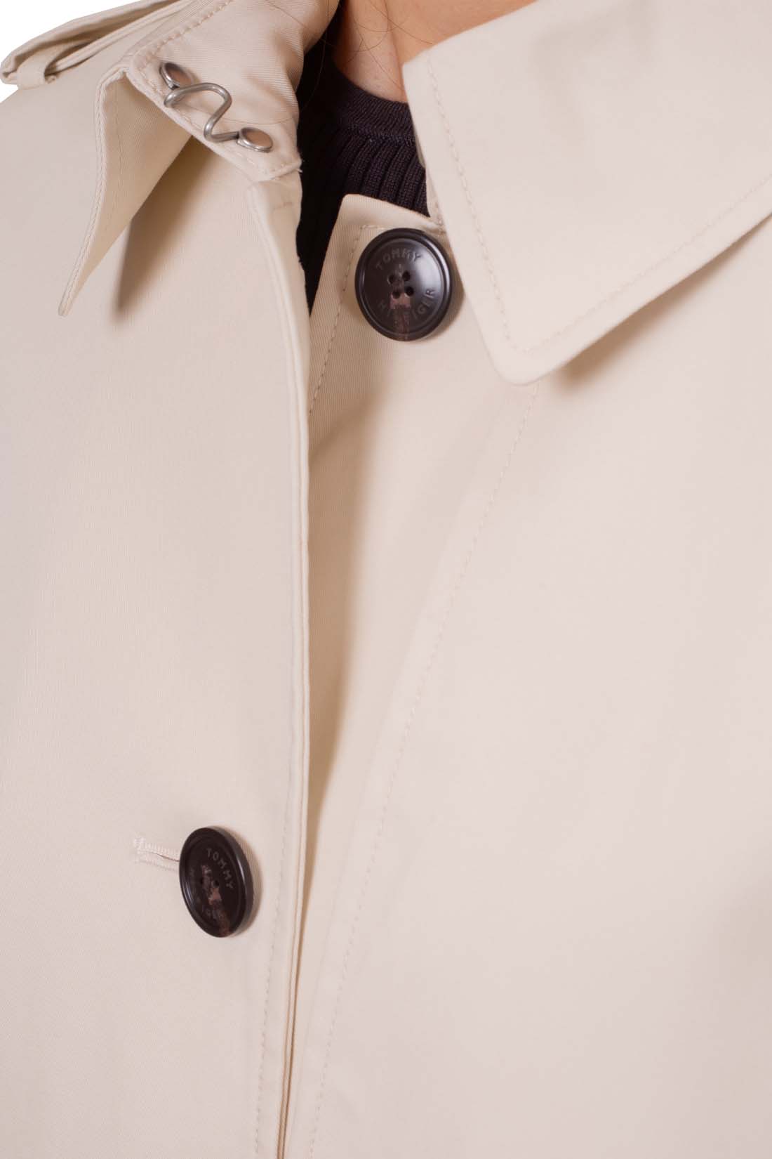 TOMMY HILFIGER - Women's single-breasted crop trench coat-8