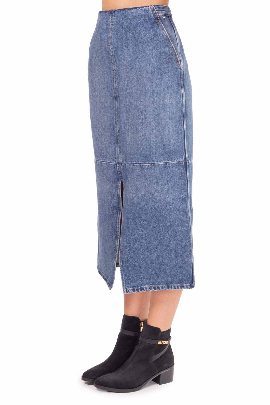 TOMMY HILFIGER - Women's midi skirt with slit-23