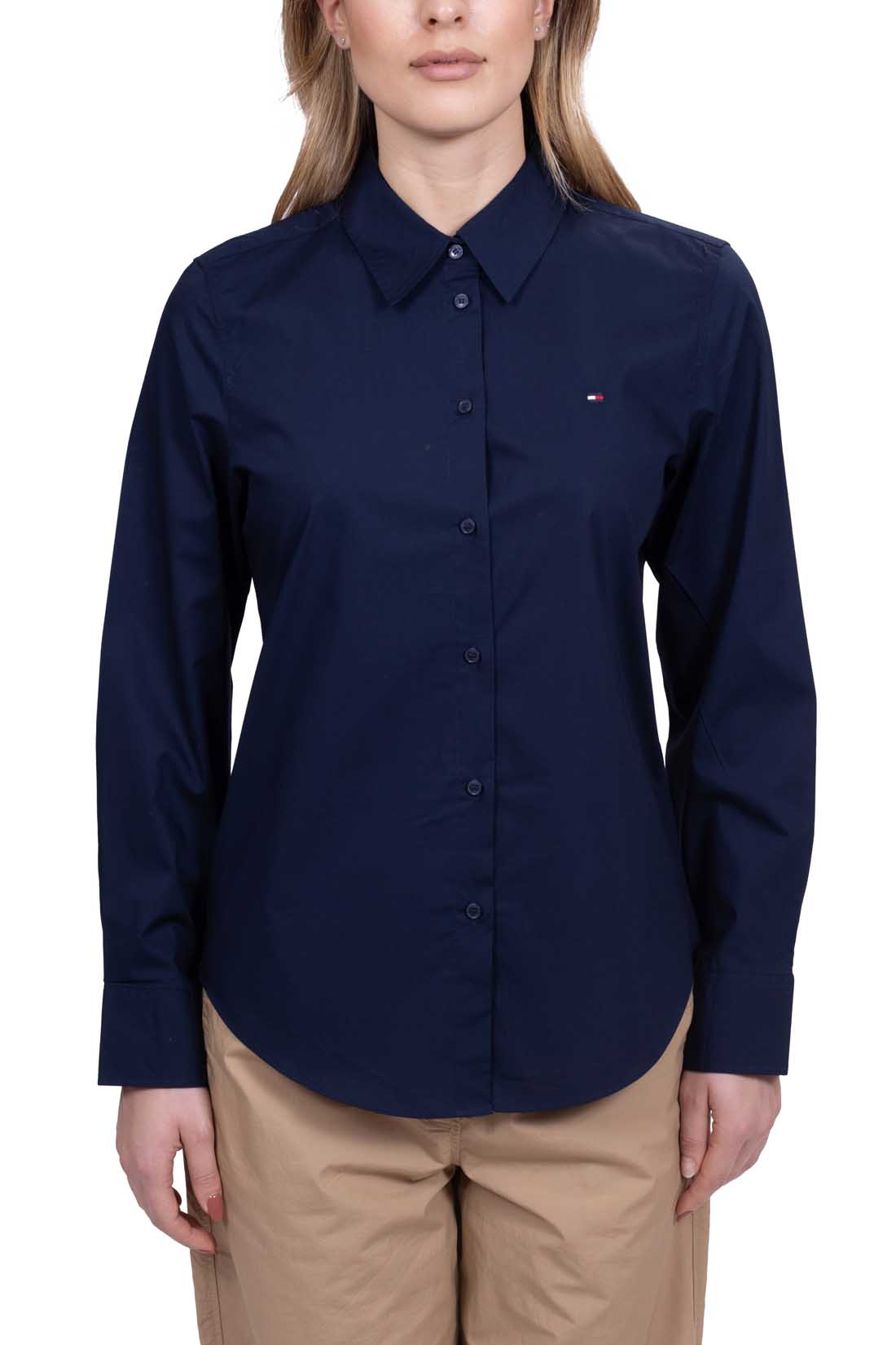 TOMMY HILFIGER - Women's regular poplin shirt  - Size 40-3