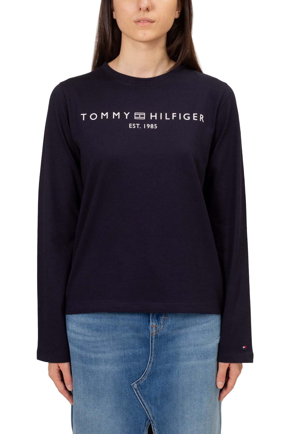 TOMMY HILFIGER - Women's logo T-shirt with long sleeves-3