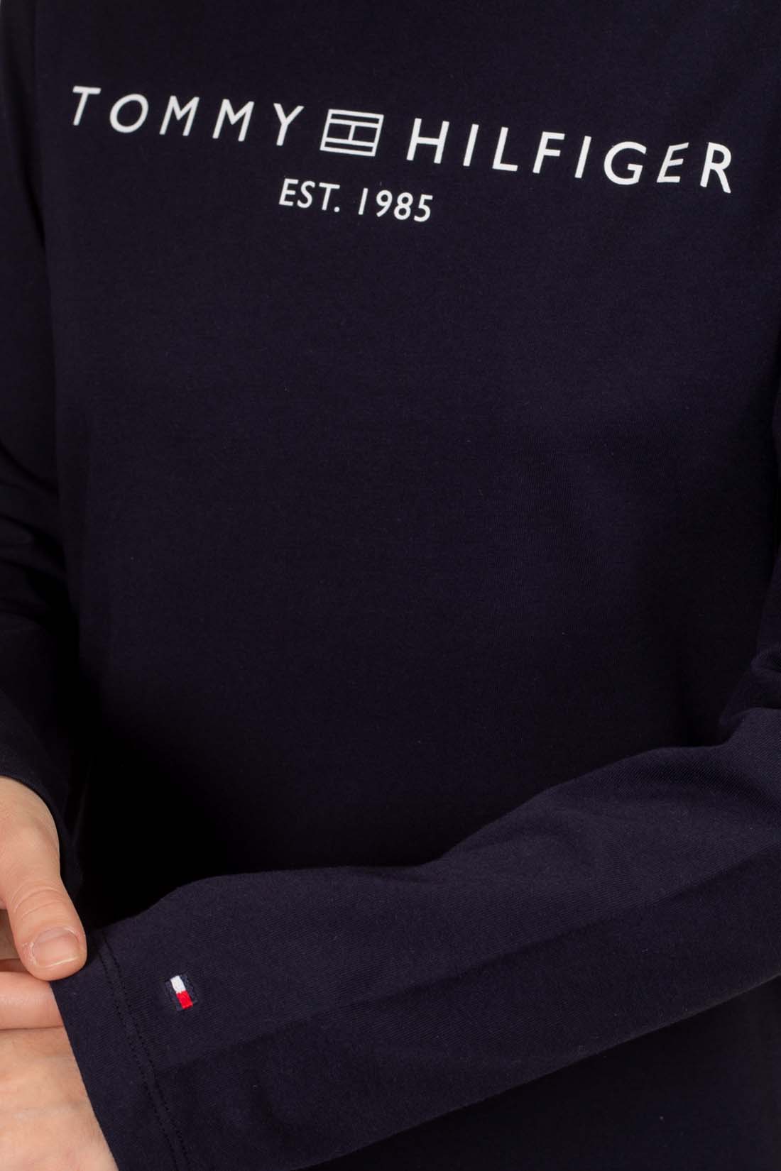 TOMMY HILFIGER - Women's logo T-shirt with long sleeves-0