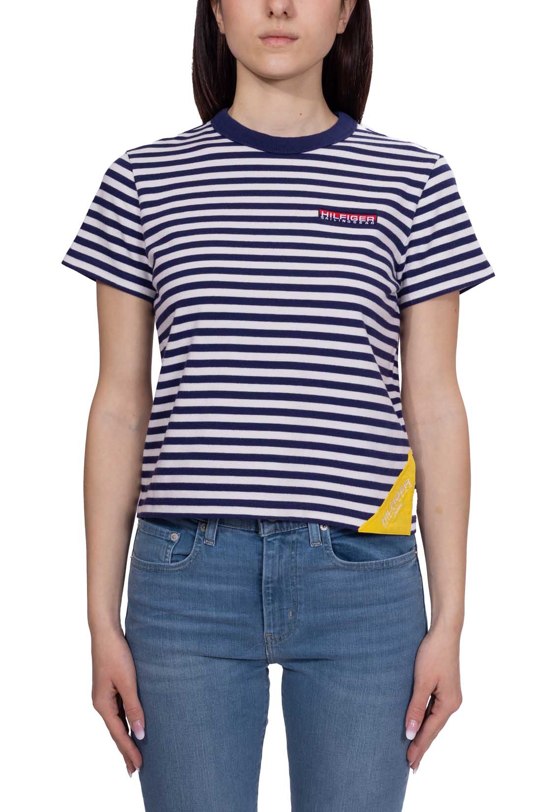 TOMMY HILFIGER - Women's relaxed striped Hilfiger Sailing T-shirt-19