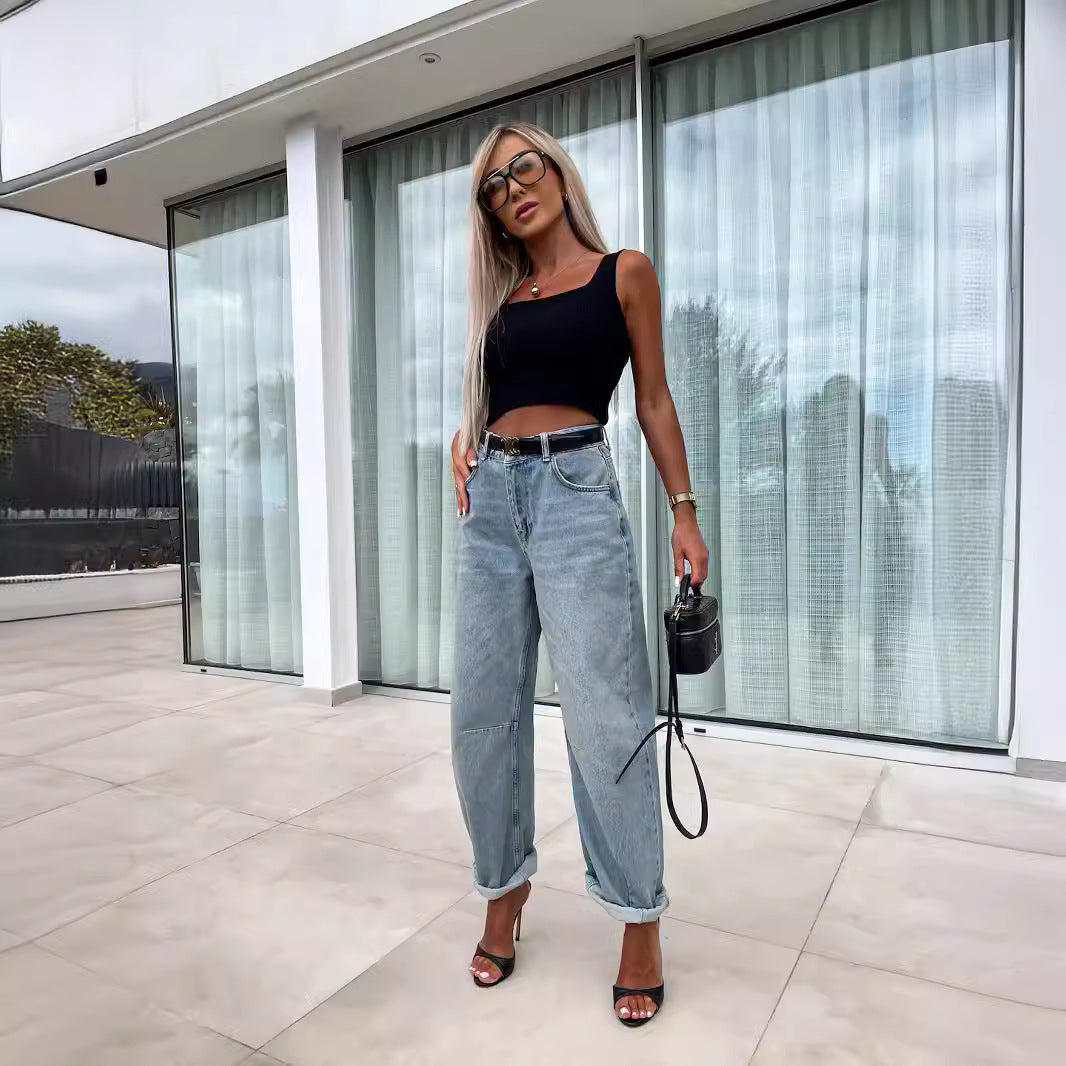 Street Hipster Casual Loose Women's Jeans-2