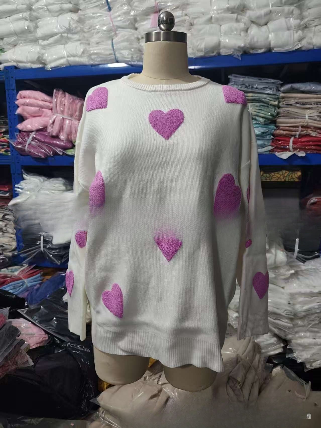 Fashion Women's Wear Love Long Sleeve Knitted Sweater-6