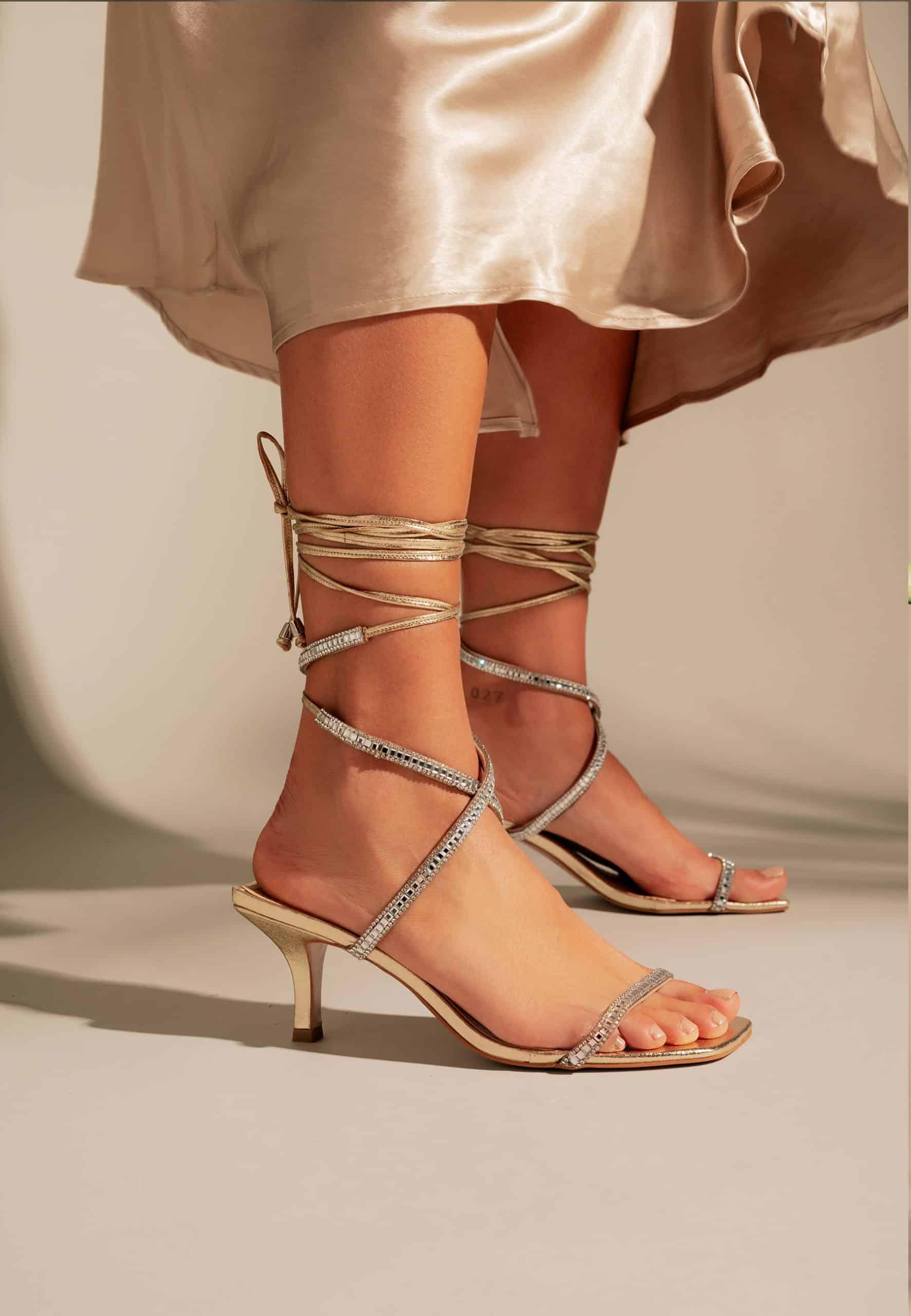Aroeira Silver Leather Sandals – 8cm Heel-1