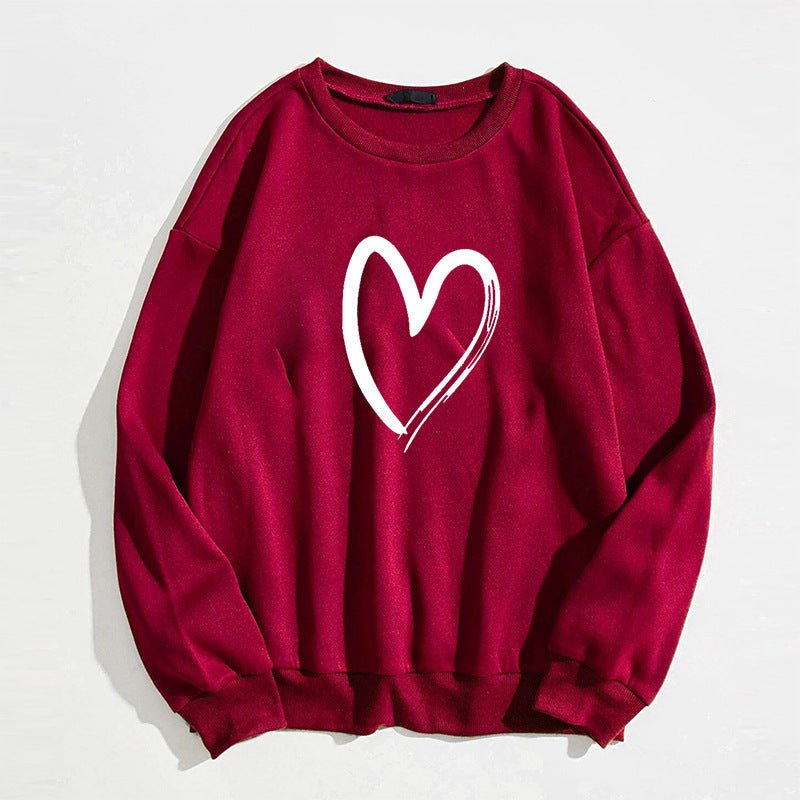 Printed Heart Trendy Sweater For Women-9