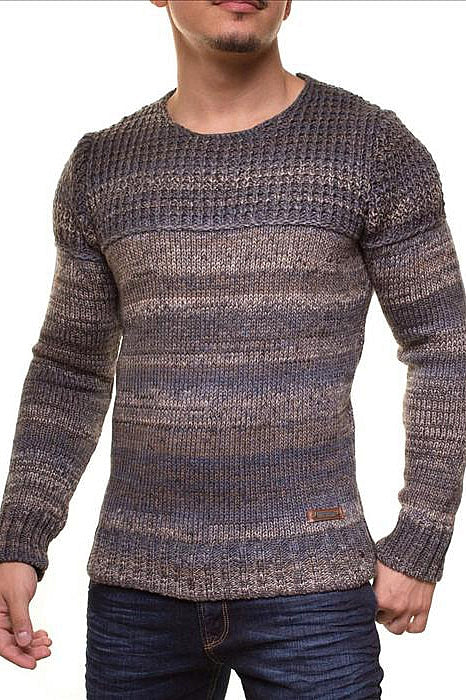 MALE HOT SWEATER CRSM - CAMEL-GREY 9502-2-0