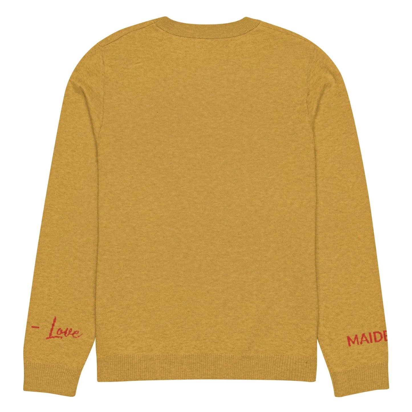 Heart - Knitted crew neck sweater MUSTARD-3