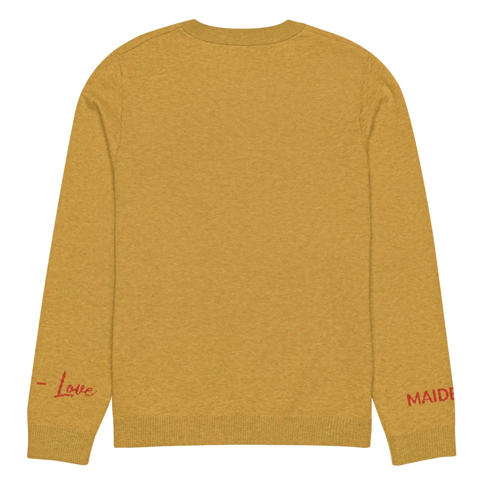 Heart - Knitted crew neck sweater MUSTARD-3