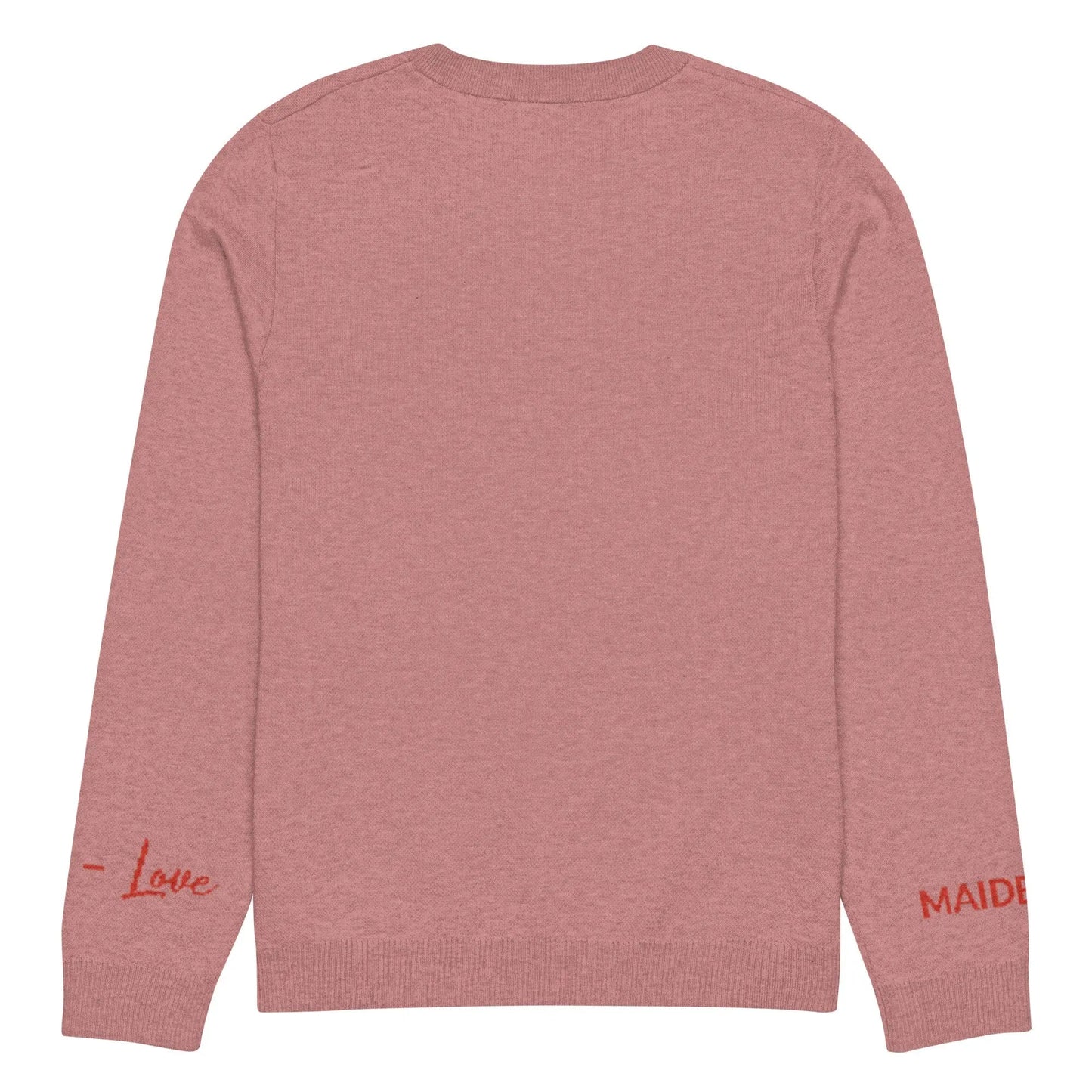 Heart Knitted crew neck sweater CORAL-3