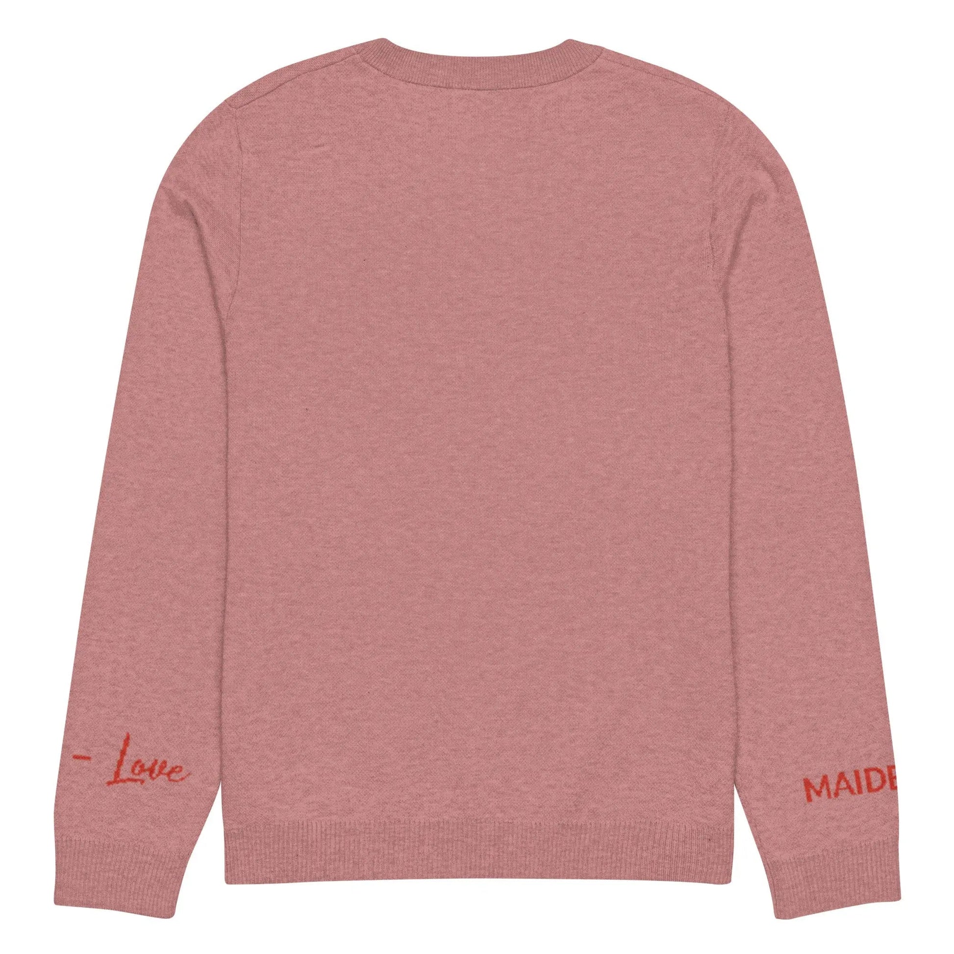 Heart Knitted crew neck sweater CORAL-3