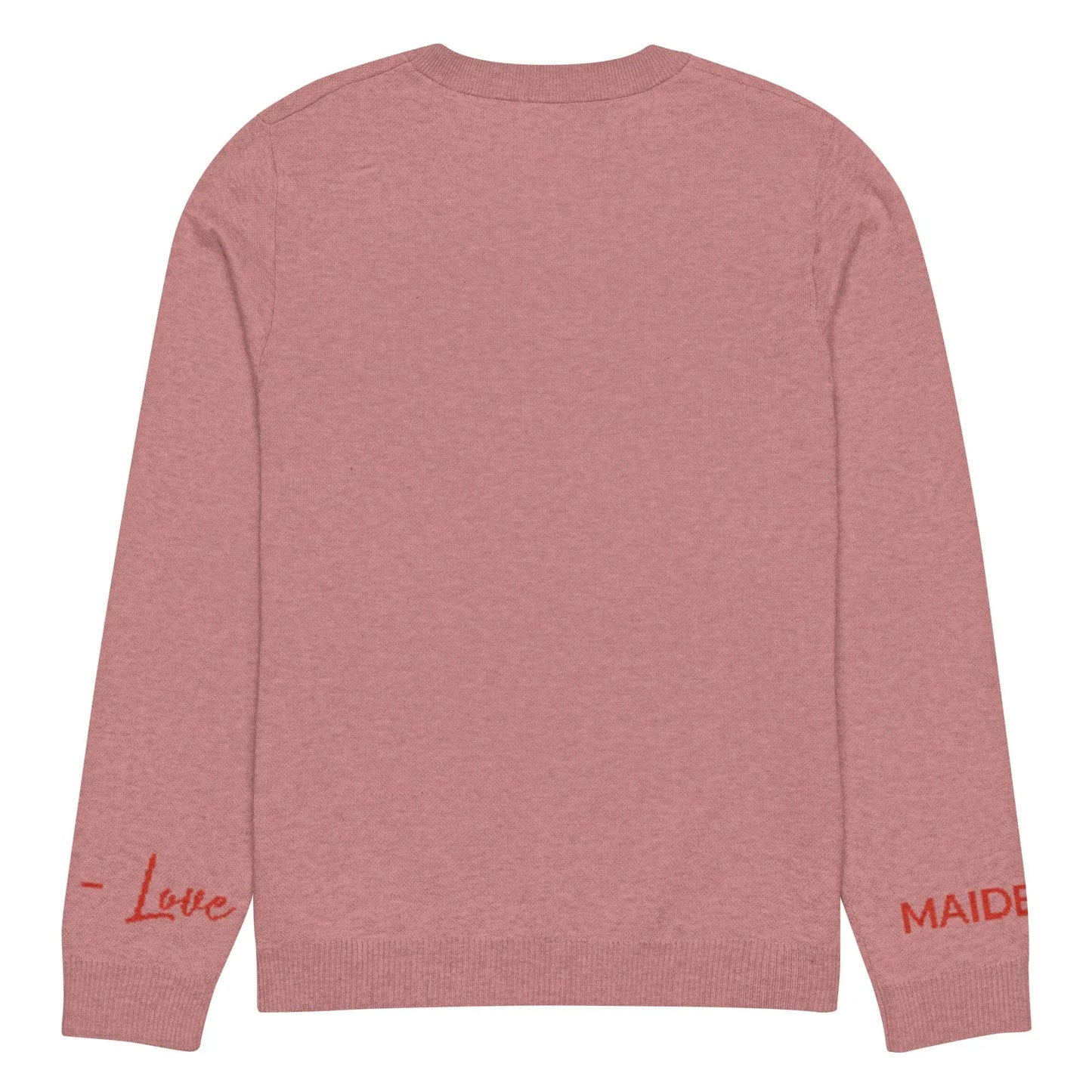 Heart Knitted crew neck sweater CORAL-1