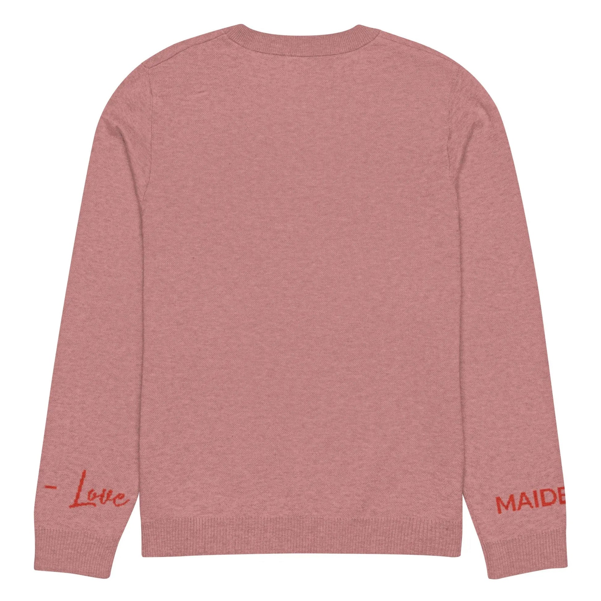 Heart Knitted crew neck sweater CORAL-1