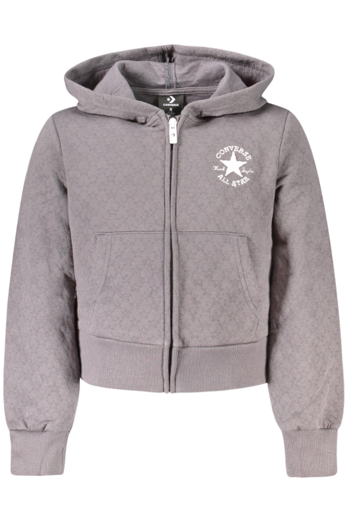 Converse Girls' Zip-Up Hoodie, Grey-0