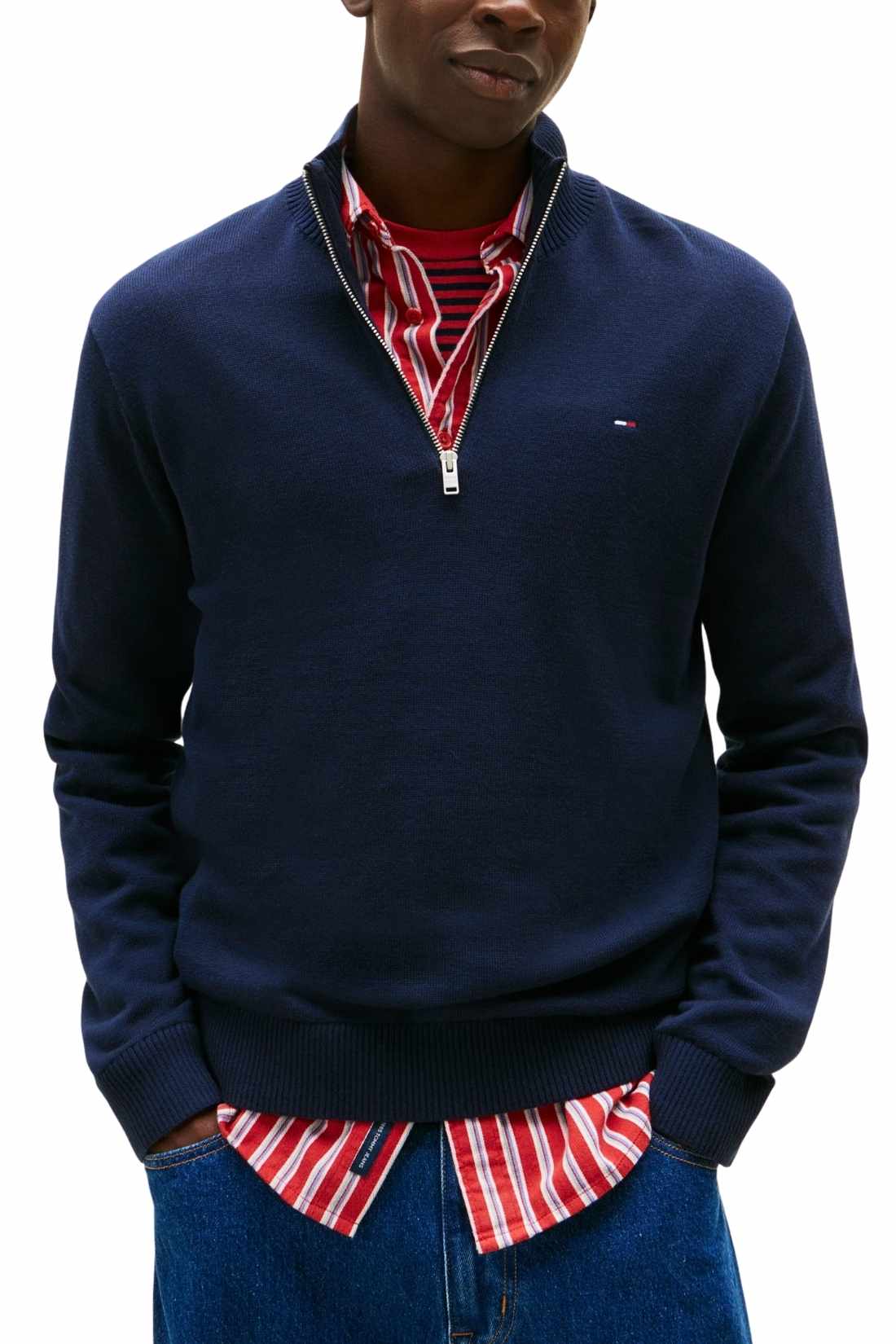 TOMMY JEANS - Men's slim pullover with half-zip-0