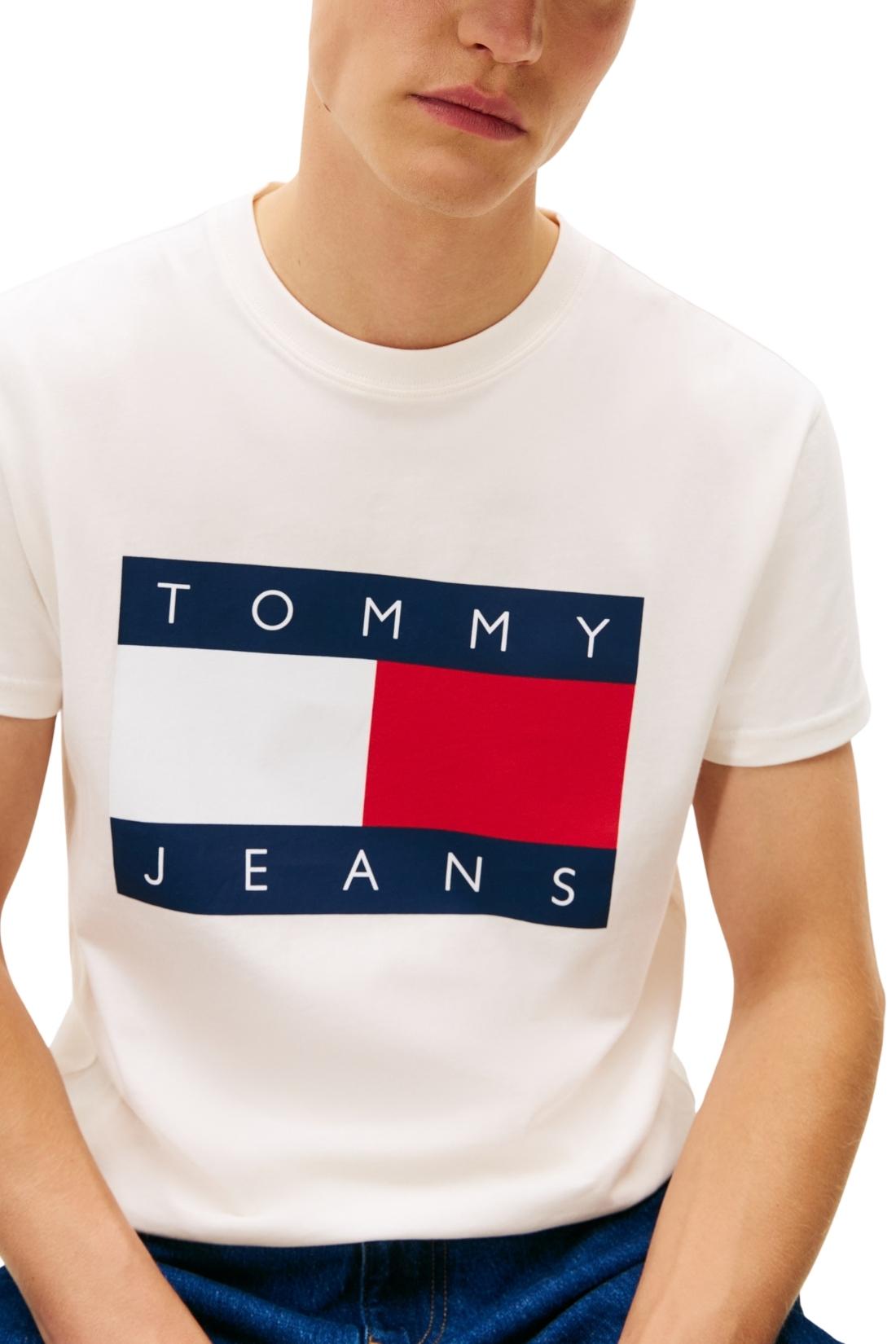 TOMMY JEANS - Men's T-shirt with printed logo flag  - Size L-11