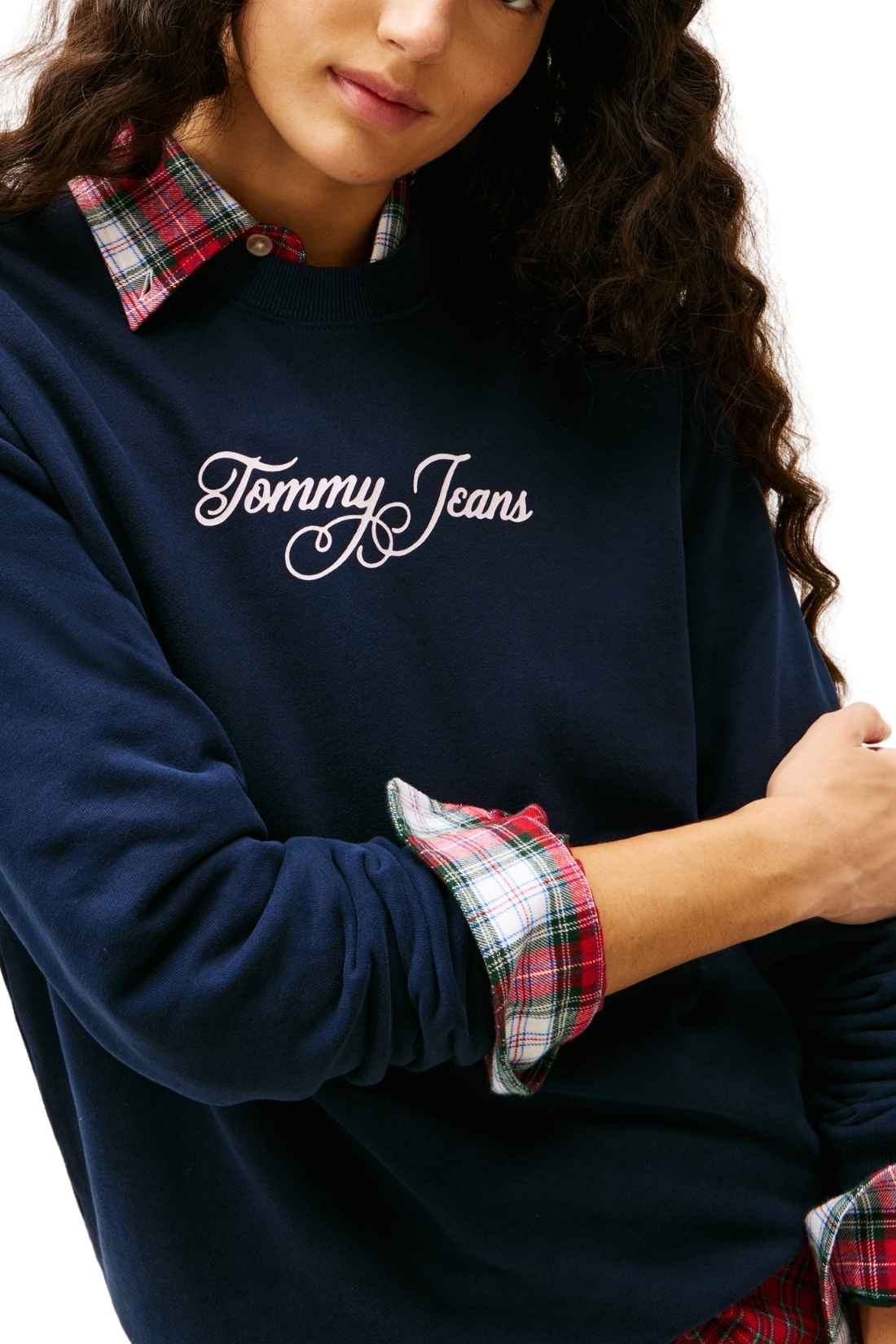 TOMMY JEANS - Women's summer crewneck sweatshirt with logo  - Size L-3