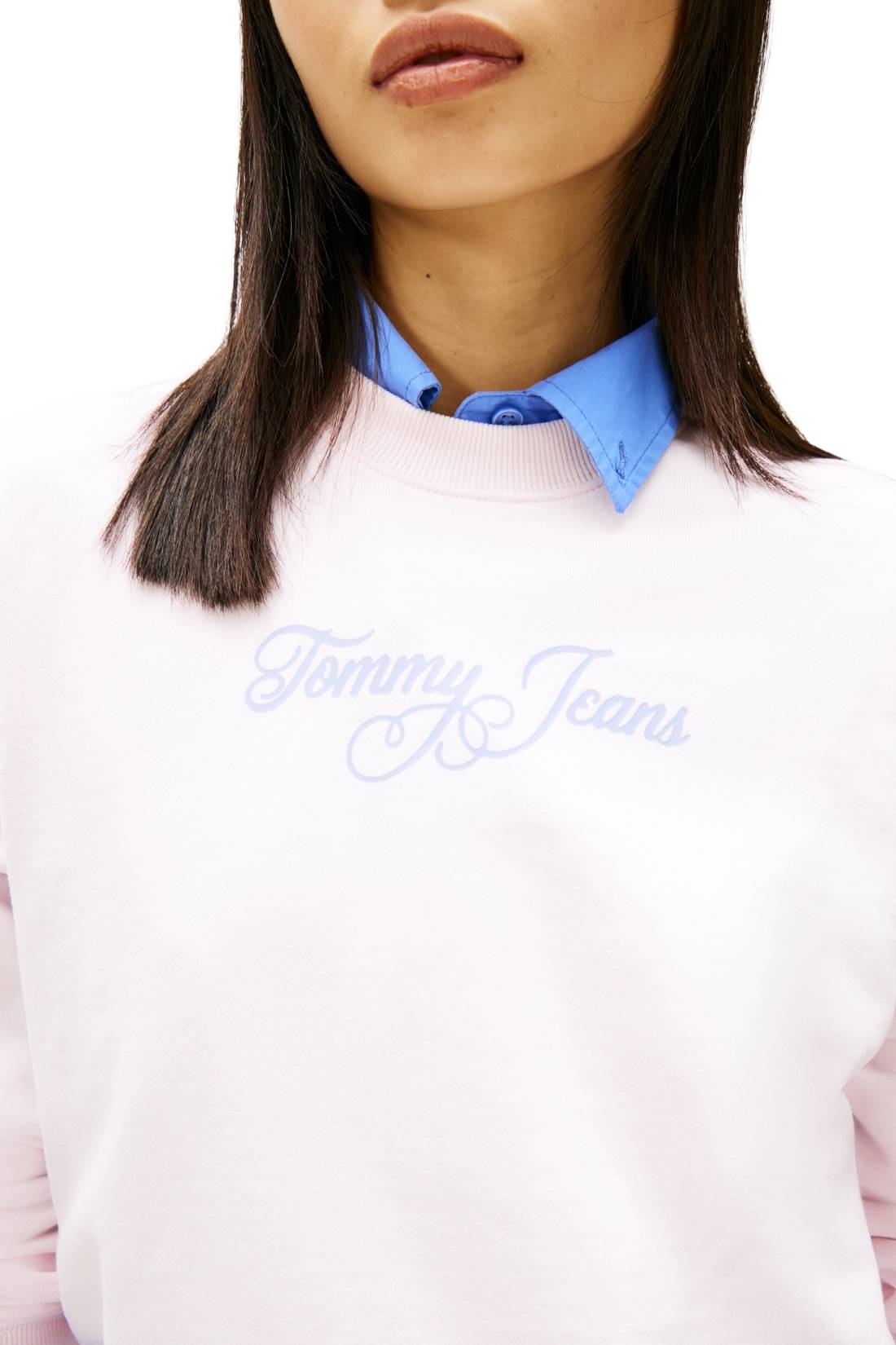 TOMMY JEANS - Women's summer crewneck sweatshirt with logo  - Size L-7