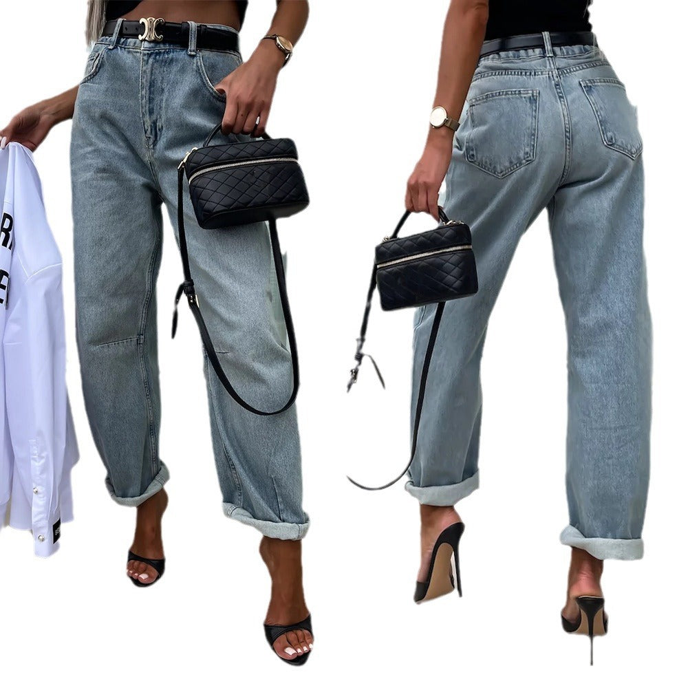 Street Hipster Casual Loose Women's Jeans-4