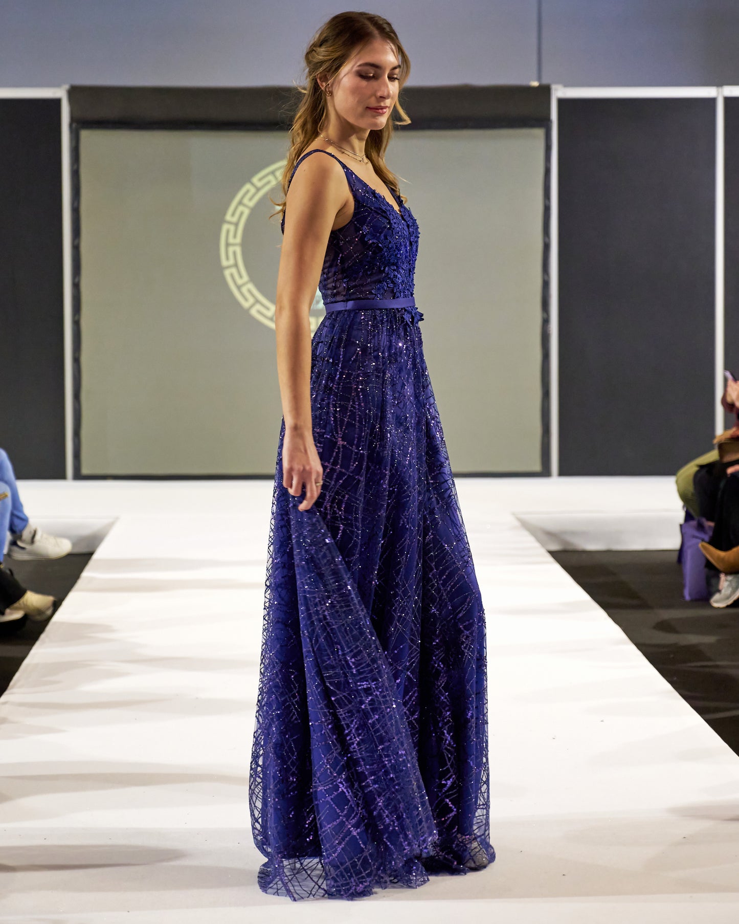 Helena Royal Blue Shine Dress-1