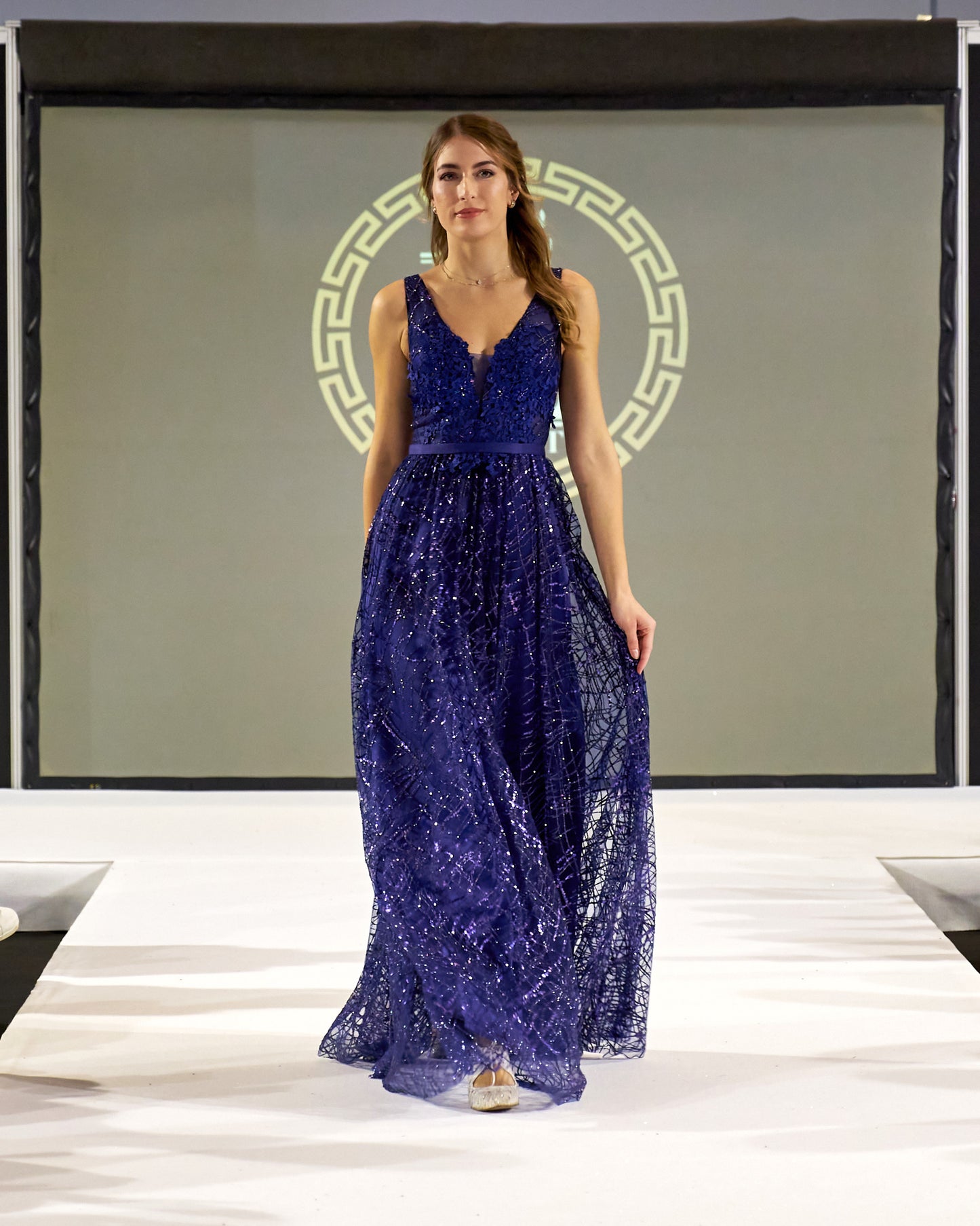 Helena Royal Blue Shine Dress-7