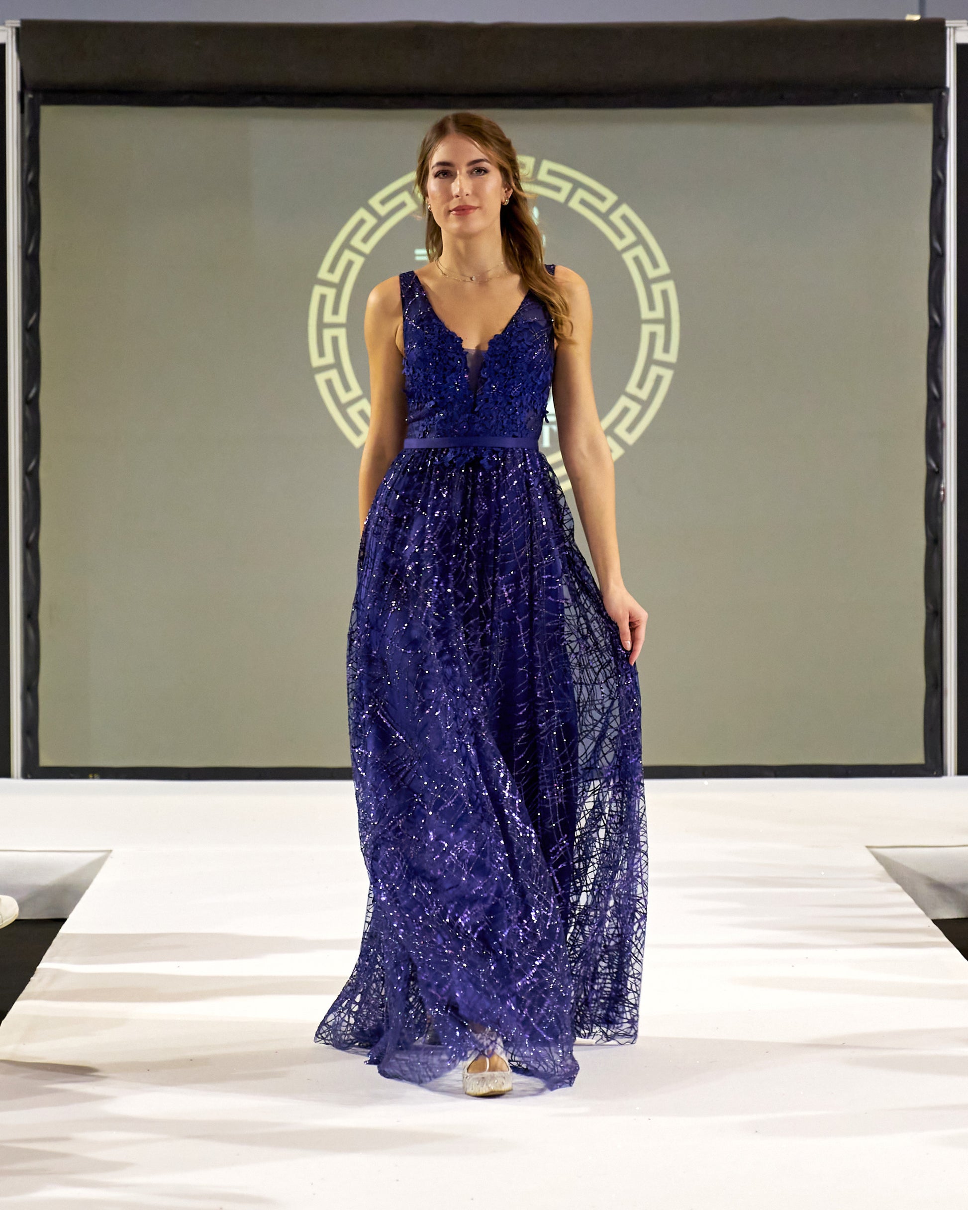 Helena Royal Blue Shine Dress-7