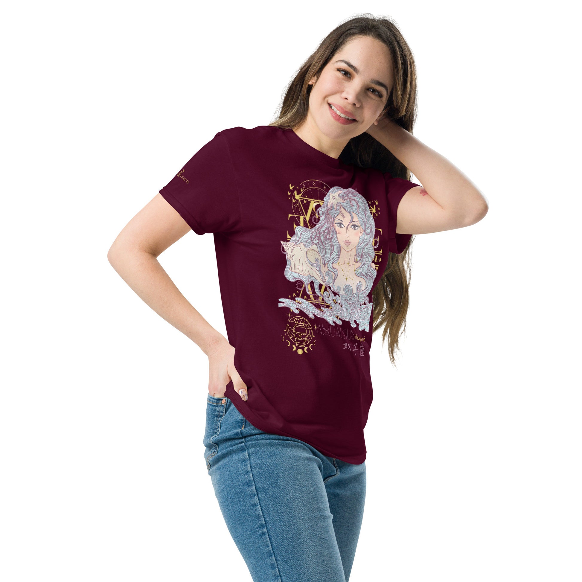 Aquarius ♒ Women's T-shirt from the zodiac circle-10