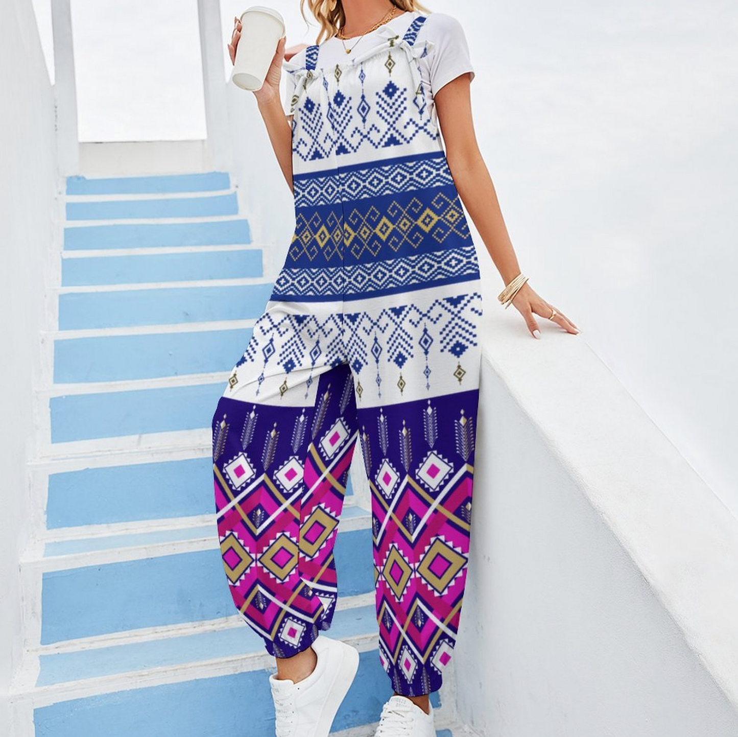 Santorini Baggy Suspender Jumpsuit-1