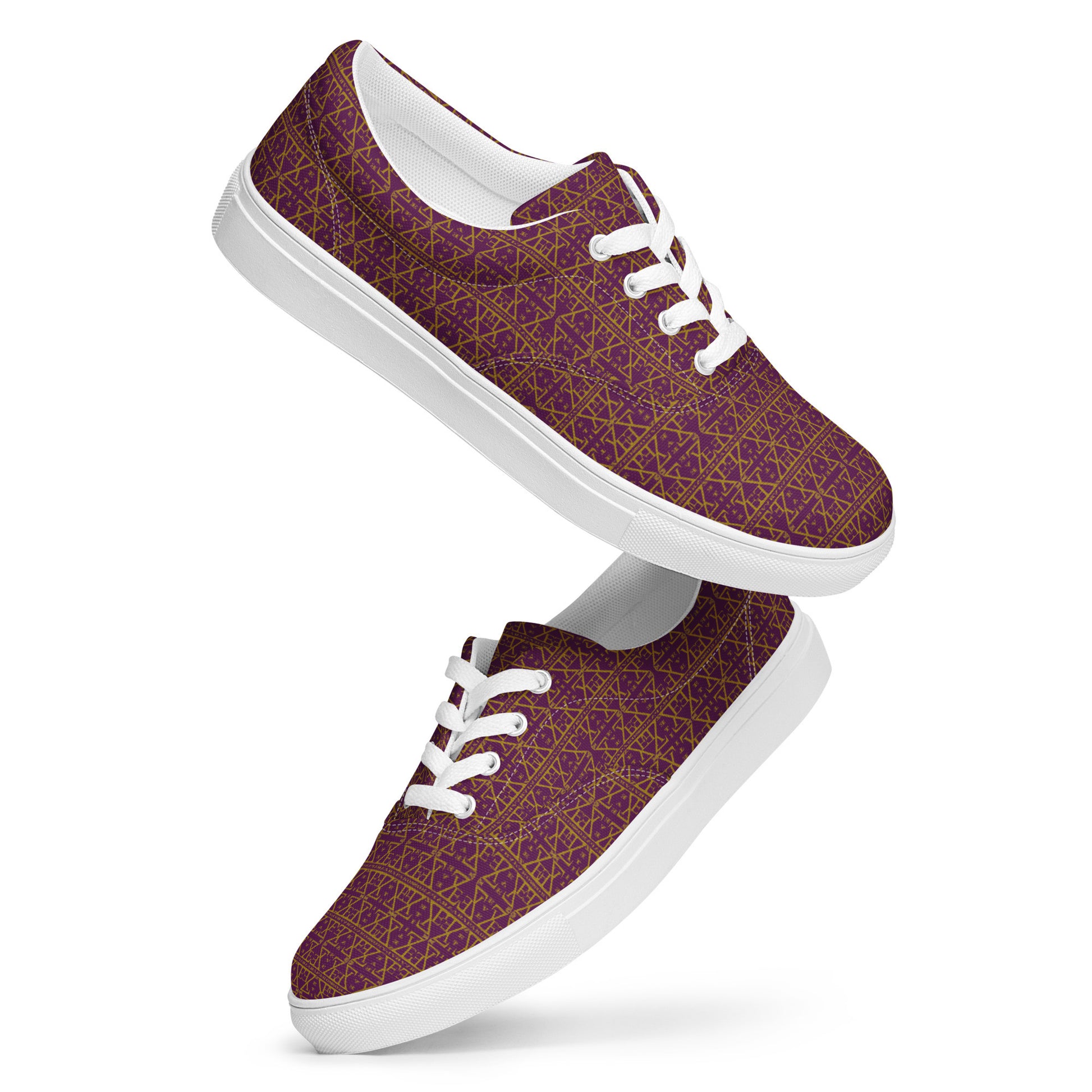 Purple Women's Lace-Up Waterproof Canvas Shoes with Anatomical Sole-11