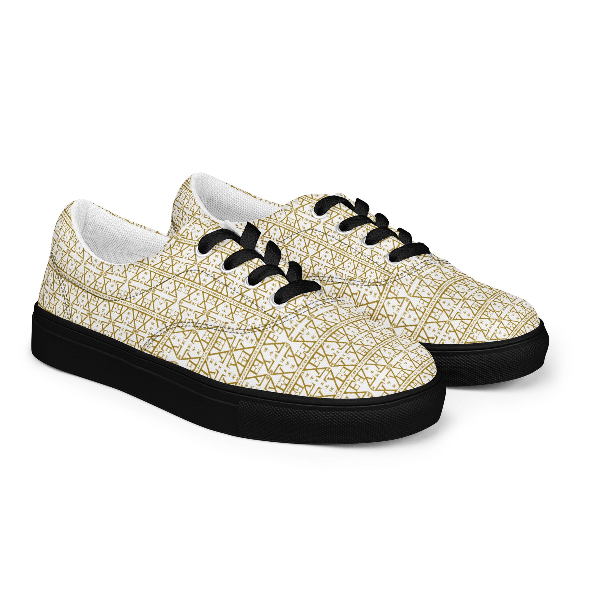 White Women's Lace-Up Shoes Waterproof Canvas with Anatomical Sole-28
