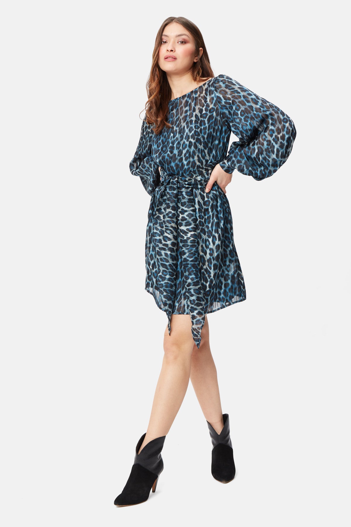 Μίντι ίσια γραμμή casual all day dress φόρεμα με μισάνοιχτη πλάτη-1