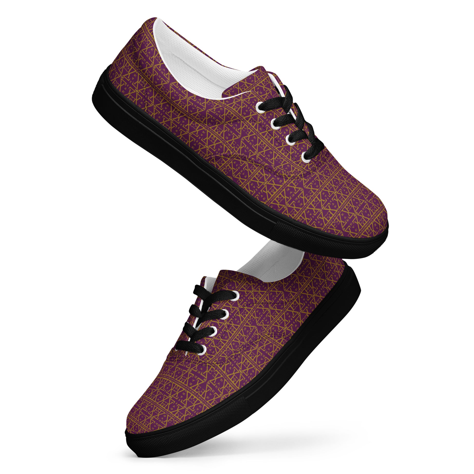 Purple Women's Lace-Up Waterproof Canvas Shoes with Anatomical Sole-5
