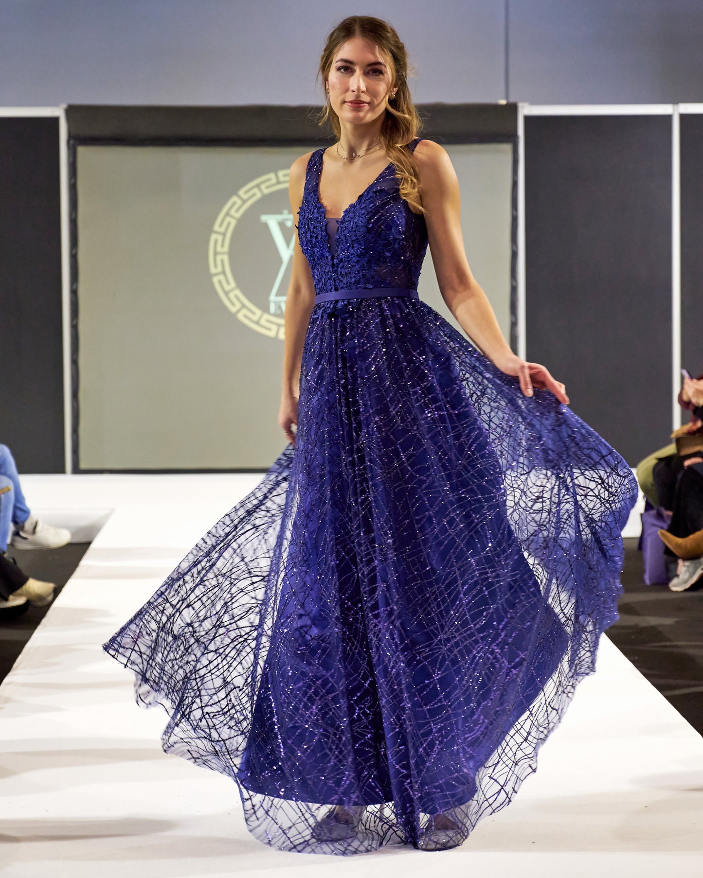 Helena Royal Blue Shine Dress-0