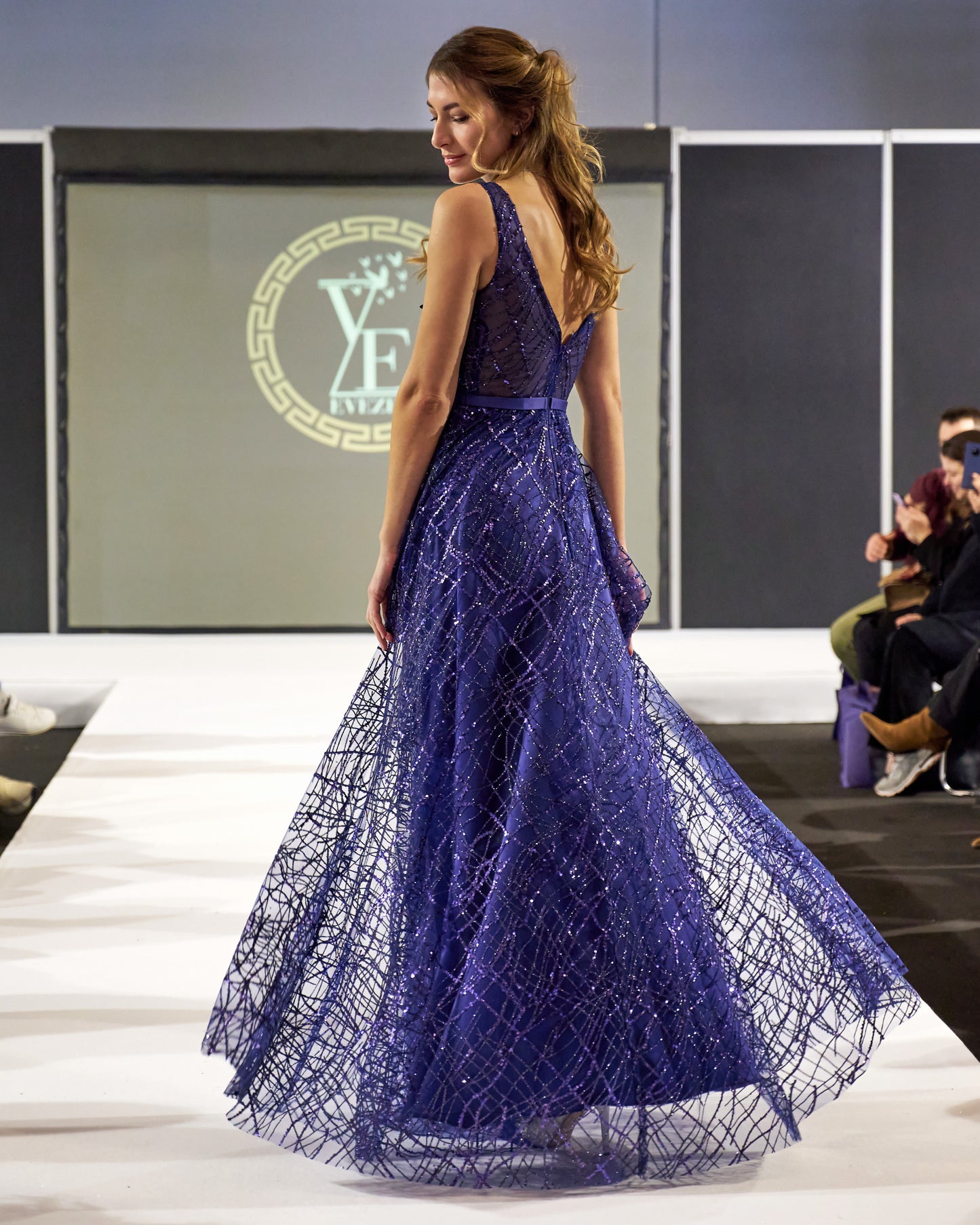 Helena Royal Blue Shine Dress-3