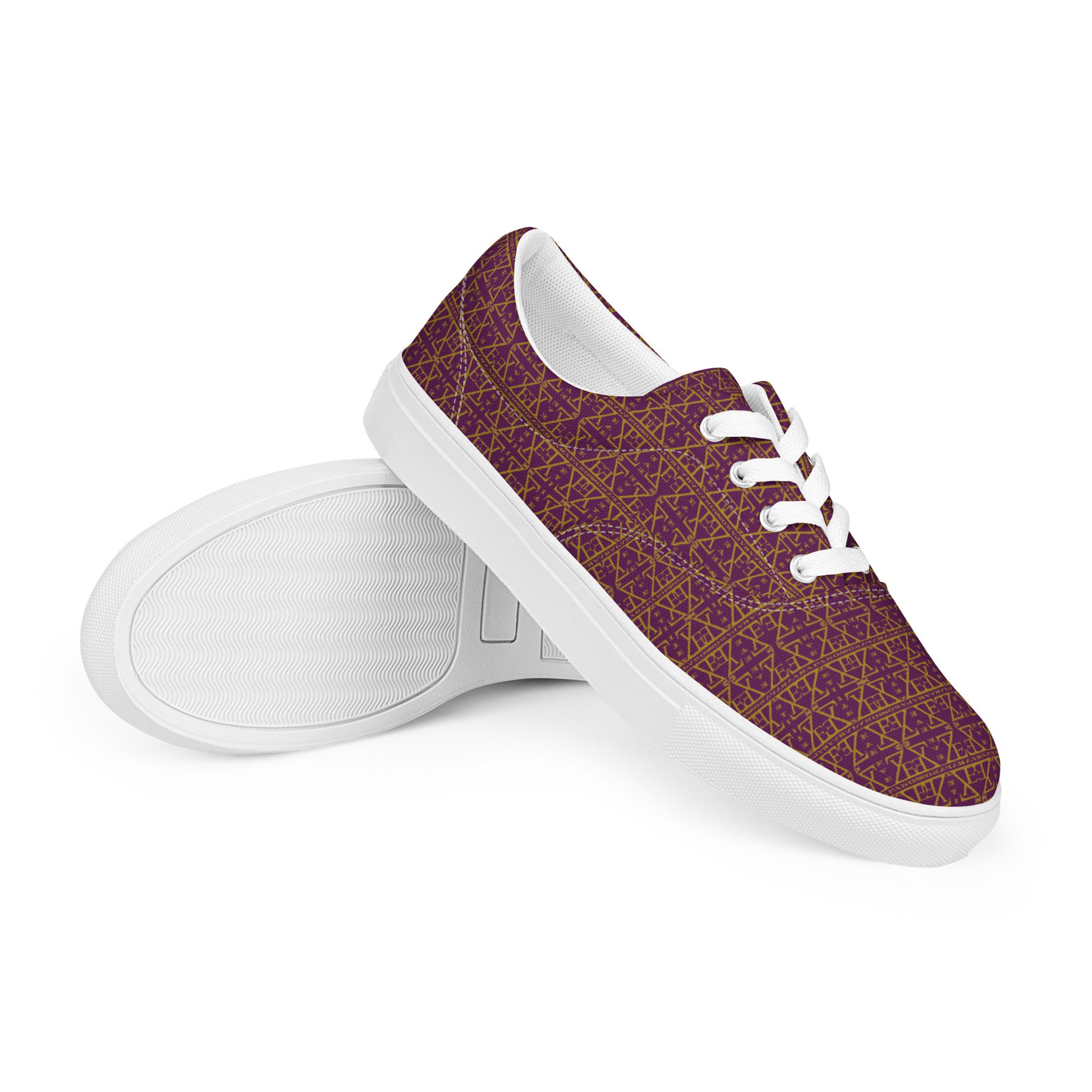 Purple Women's Lace-Up Waterproof Canvas Shoes with Anatomical Sole-10