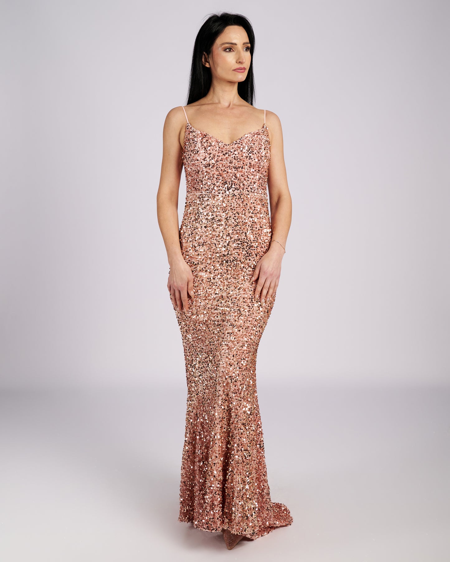 Pink Star Sequin Maxi Dress " φορέματα βραδινά "-4