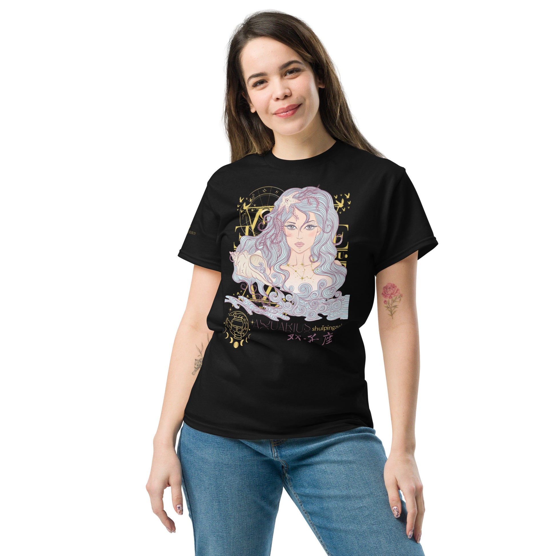 Aquarius ♒ Women's T-shirt from the zodiac circle-11