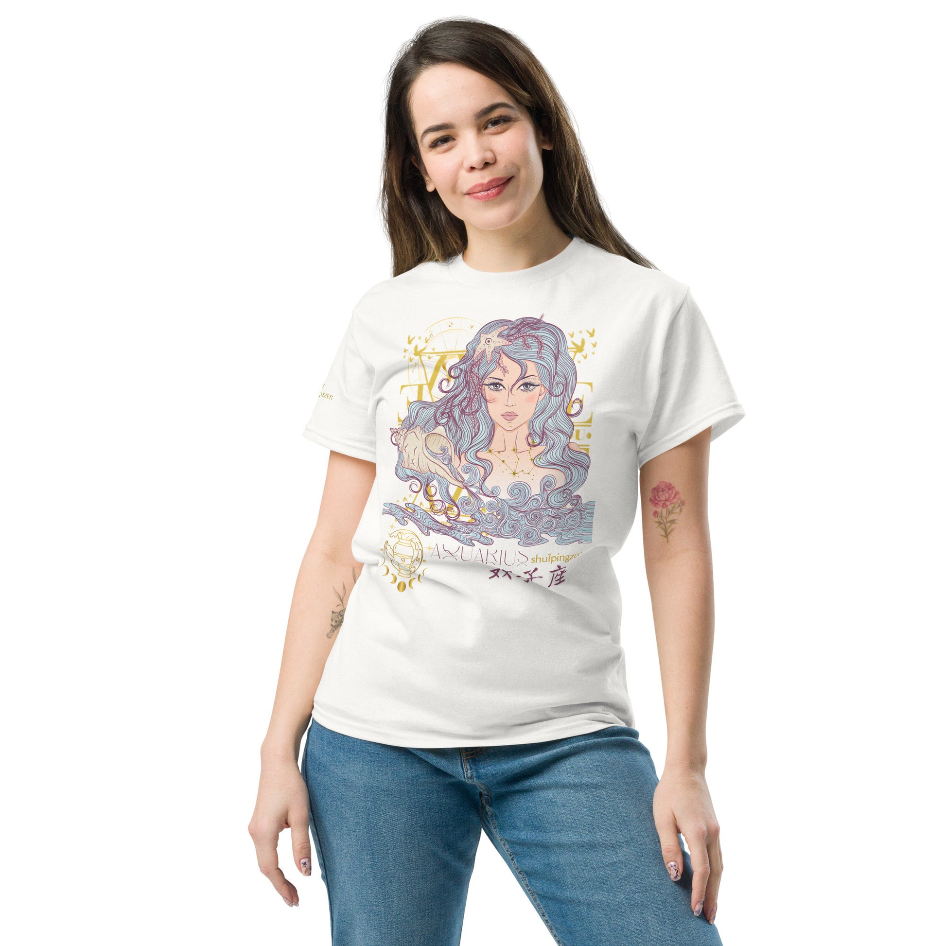 Aquarius ♒ Women's T-shirt from the zodiac circle-0