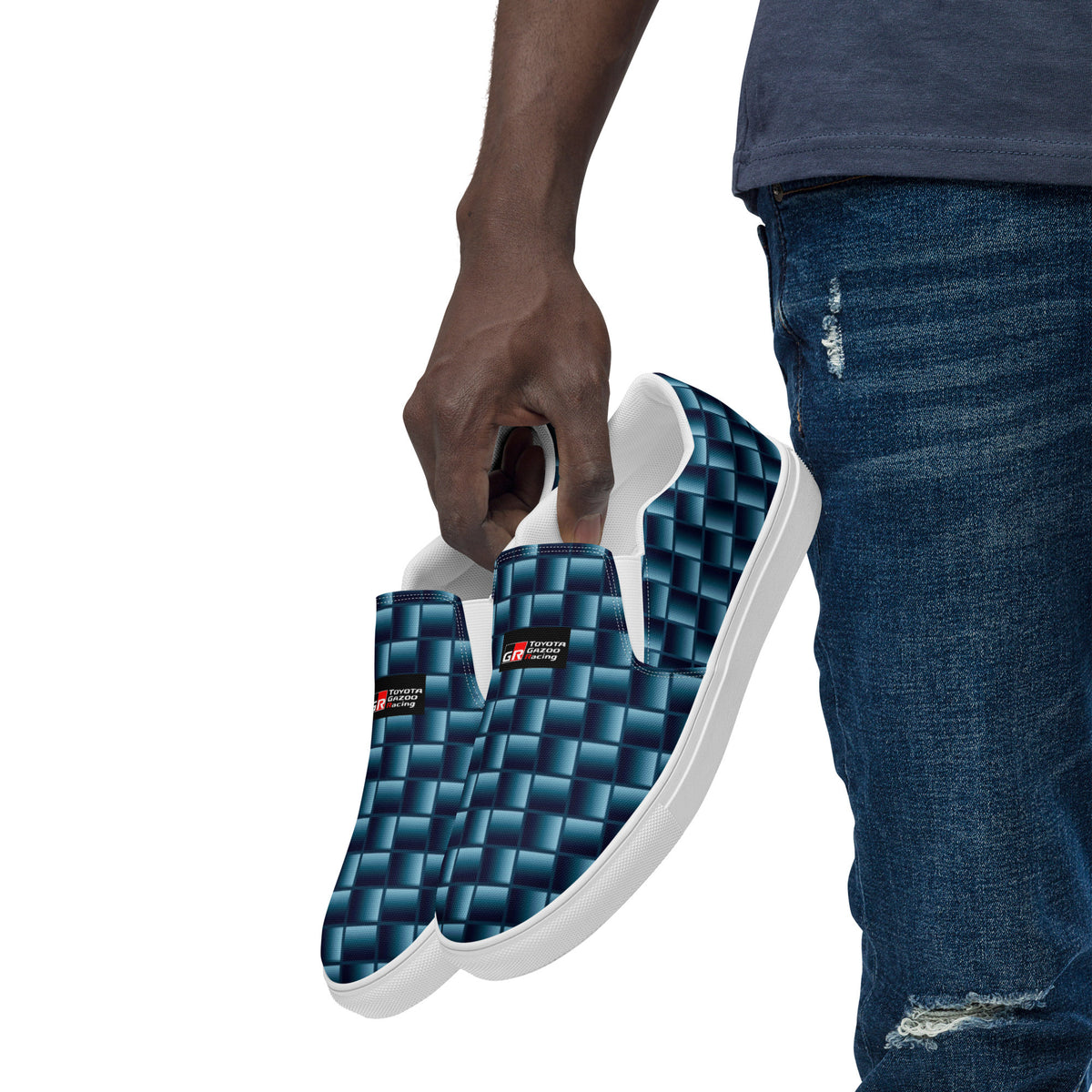 Blue Carbon Men’s slip-on canvas shoes-11