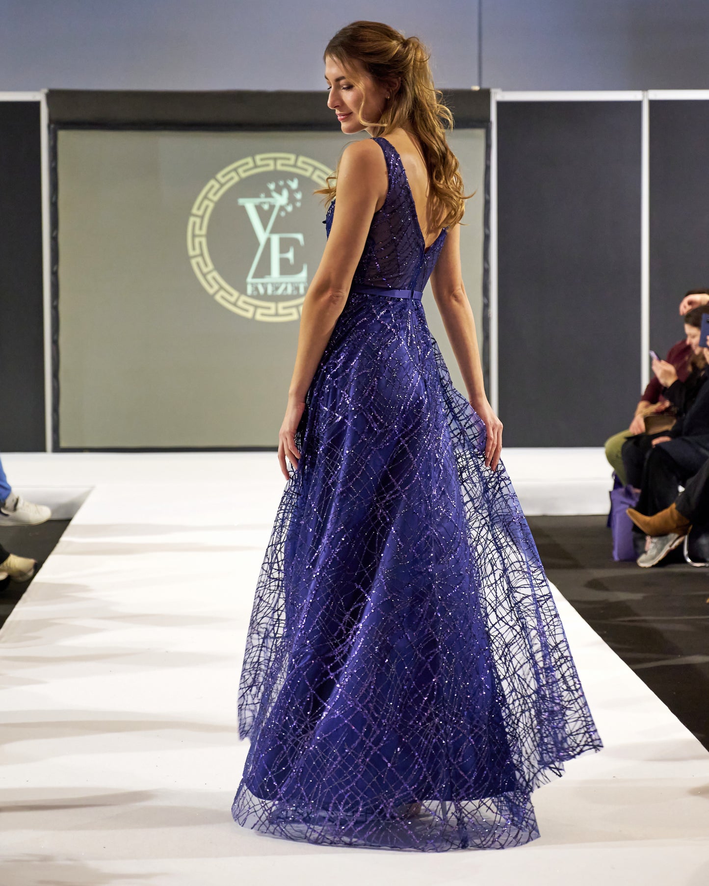 Helena Royal Blue Shine Dress-4
