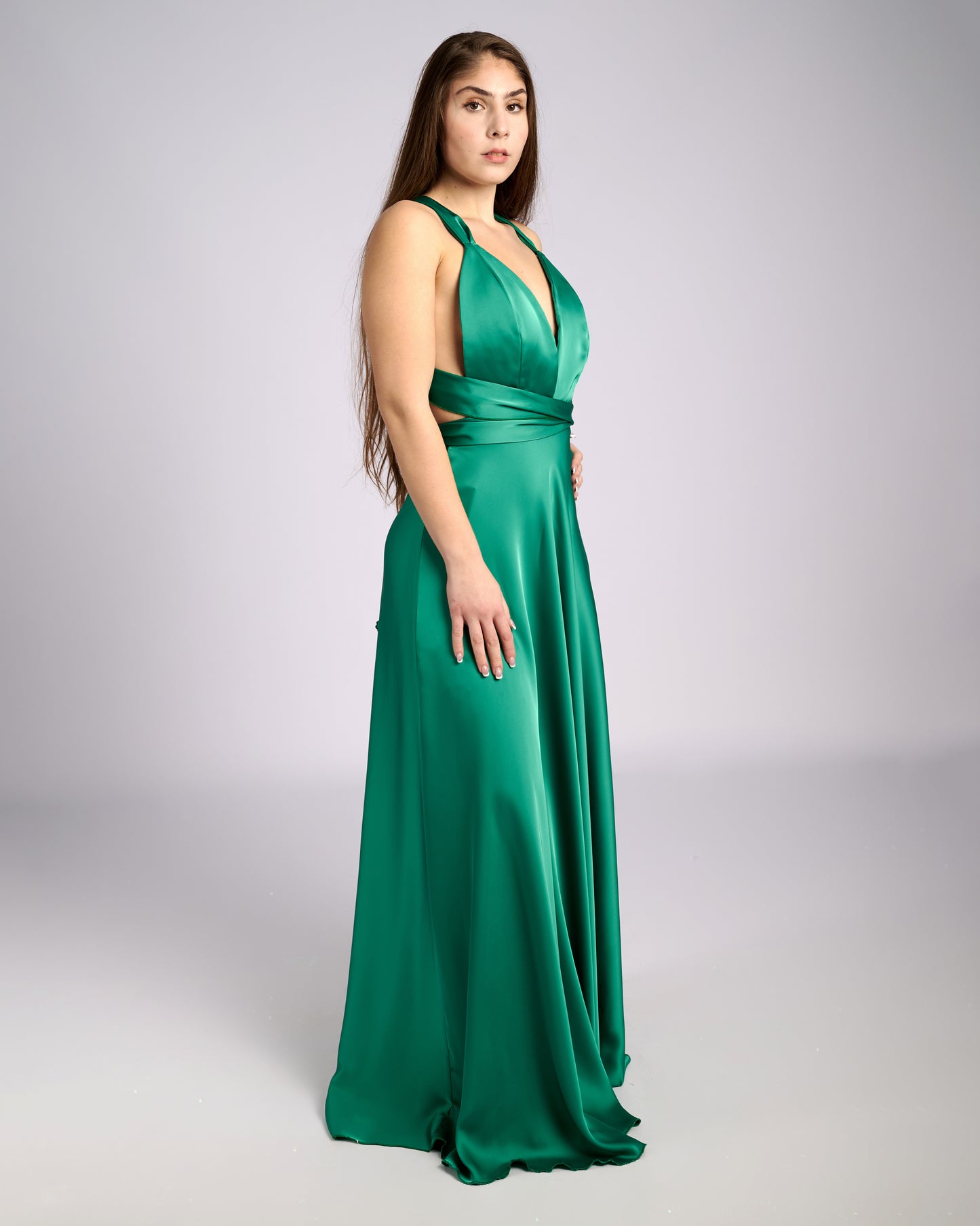 Jozephine Goddess Mint Green Satin Maxi Dress-5