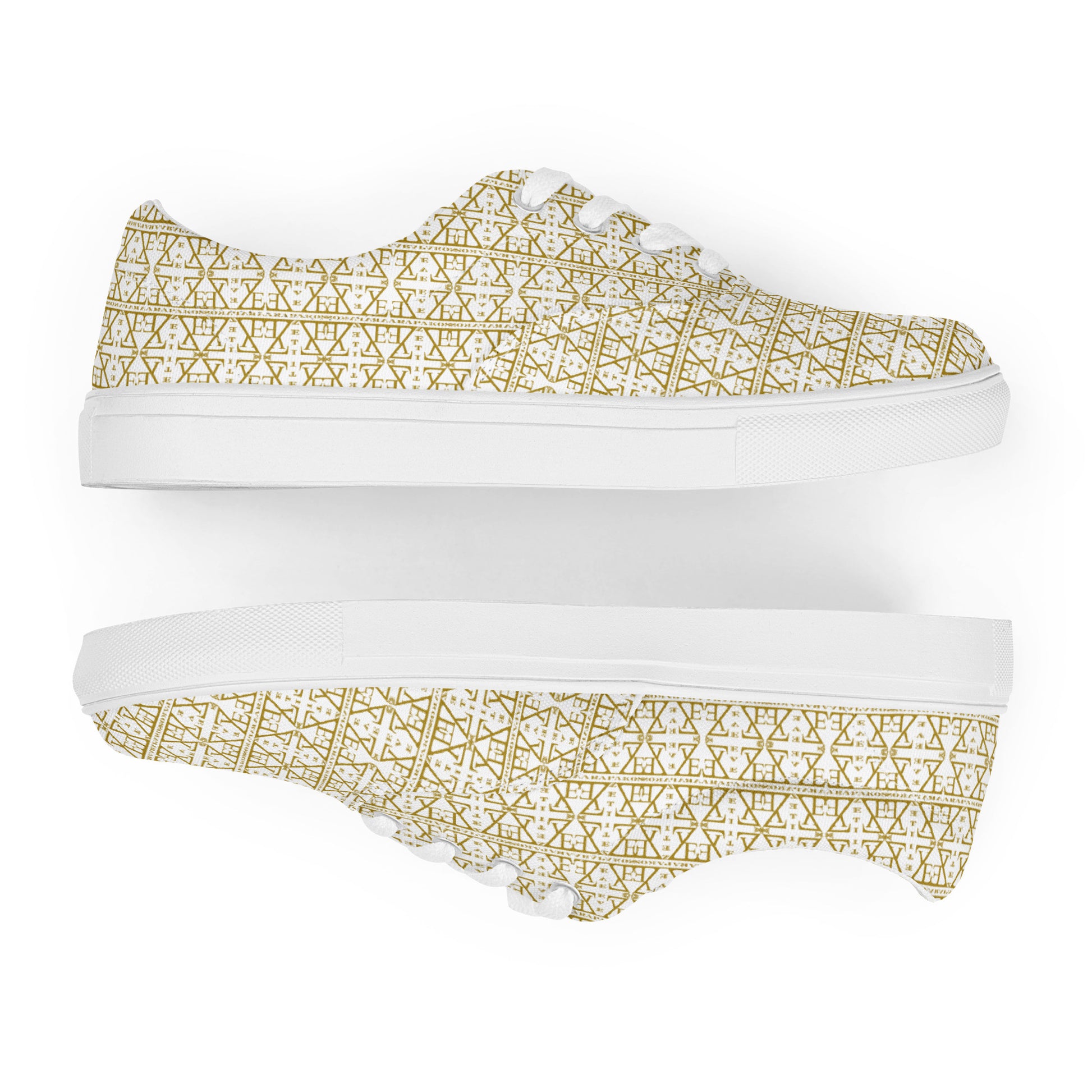 White Women's Lace-Up Shoes Waterproof Canvas with Anatomical Sole-9