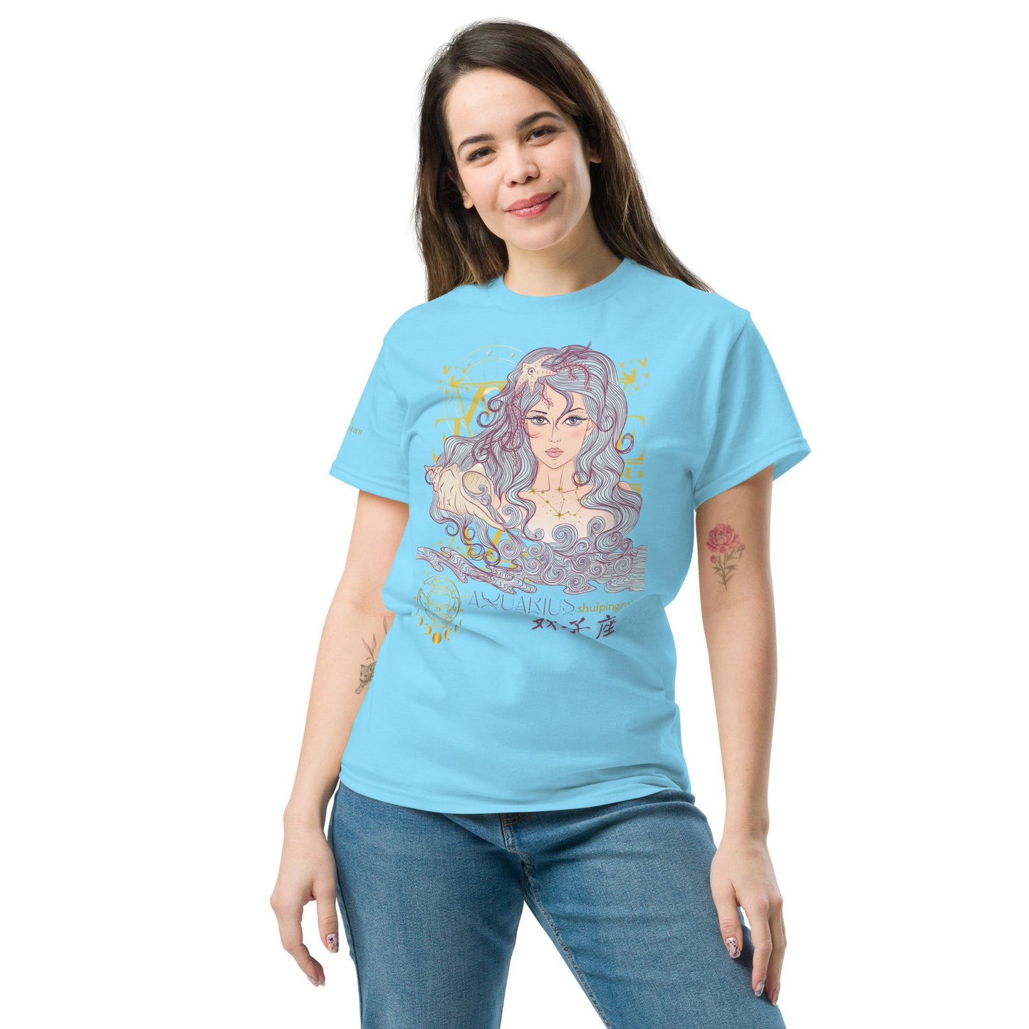 Aquarius ♒ Women's T-shirt from the zodiac circle-1