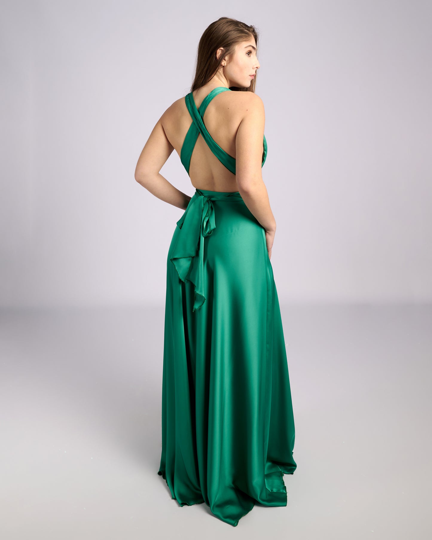 Jozephine Goddess Mint Green Satin Maxi Dress-3