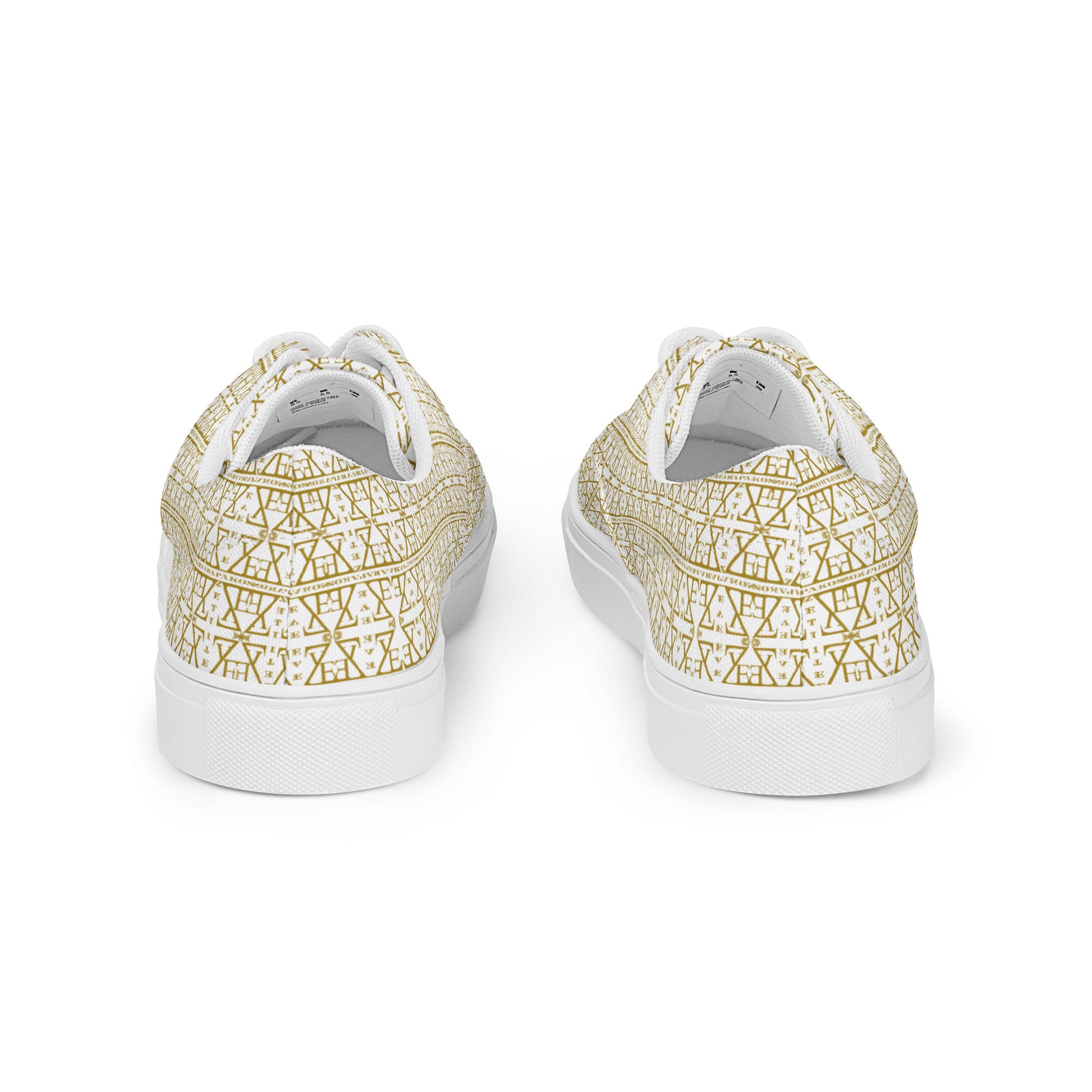White Women's Lace-Up Shoes Waterproof Canvas with Anatomical Sole-11