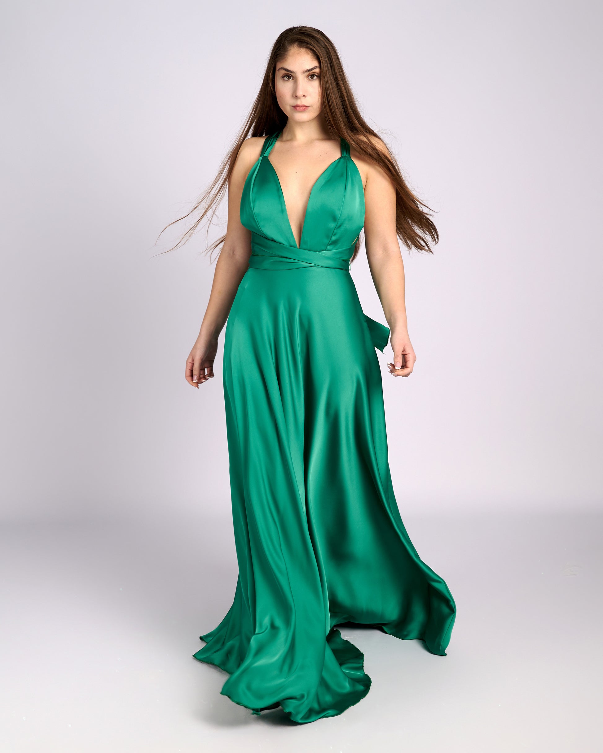 Jozephine Goddess Mint Green Satin Maxi Dress-4