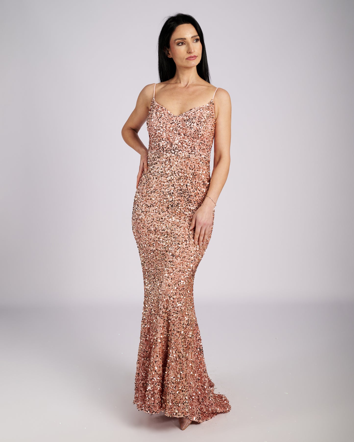 Pink Star Sequin Maxi Dress " φορέματα βραδινά "-3