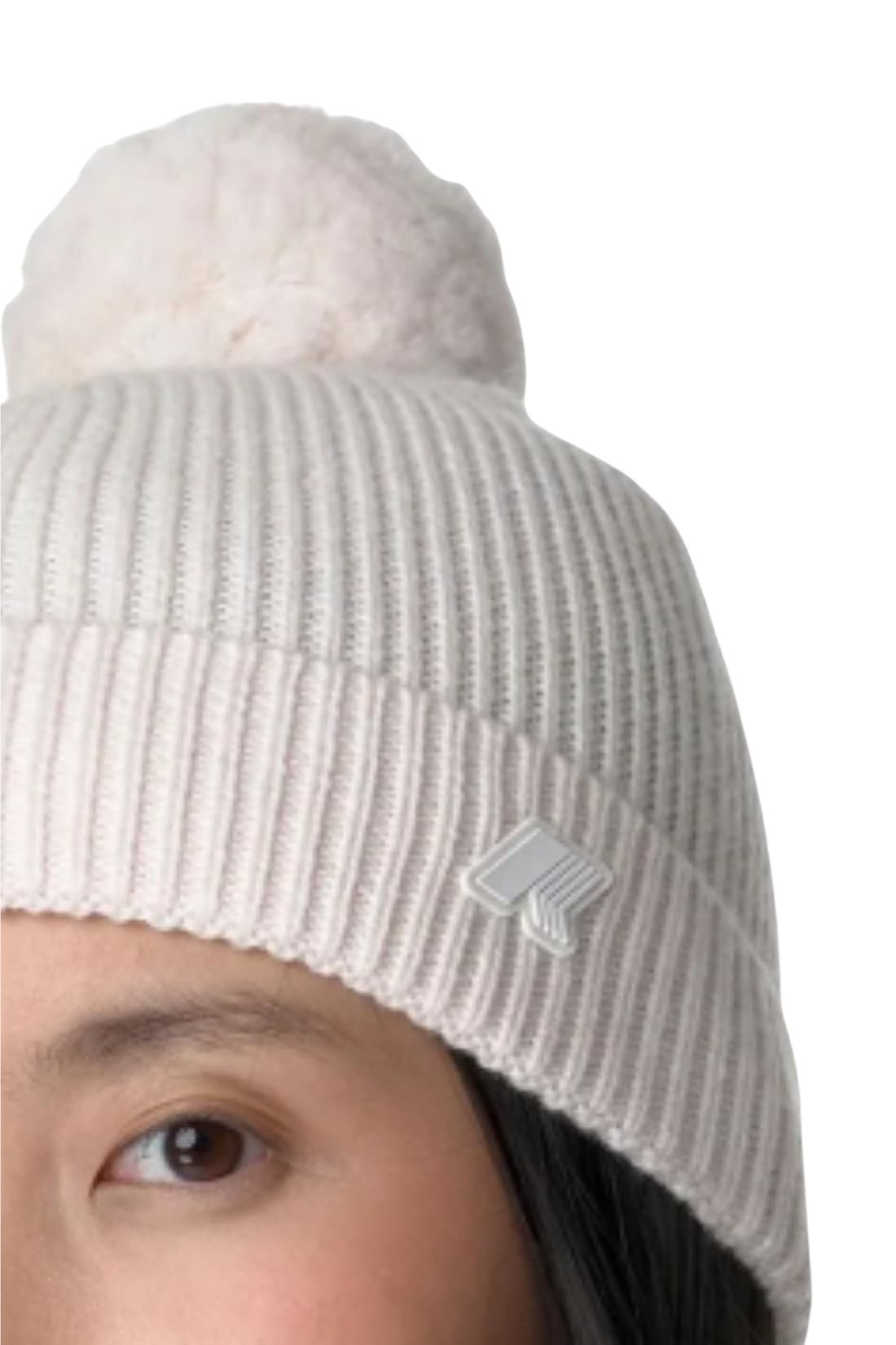 K-WAY - Unisex Vincienne Cardigan Stitch Wool beanie with pom-pom - Size XL/XXL-1